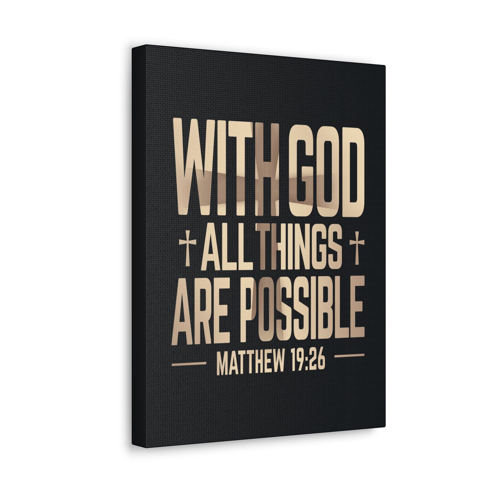 Scripture Walls Matthew 19:26 All Things Possible Bible Verse Canvas Christian Wall Art Ready to Hang Unframed-Express Your Love Gifts