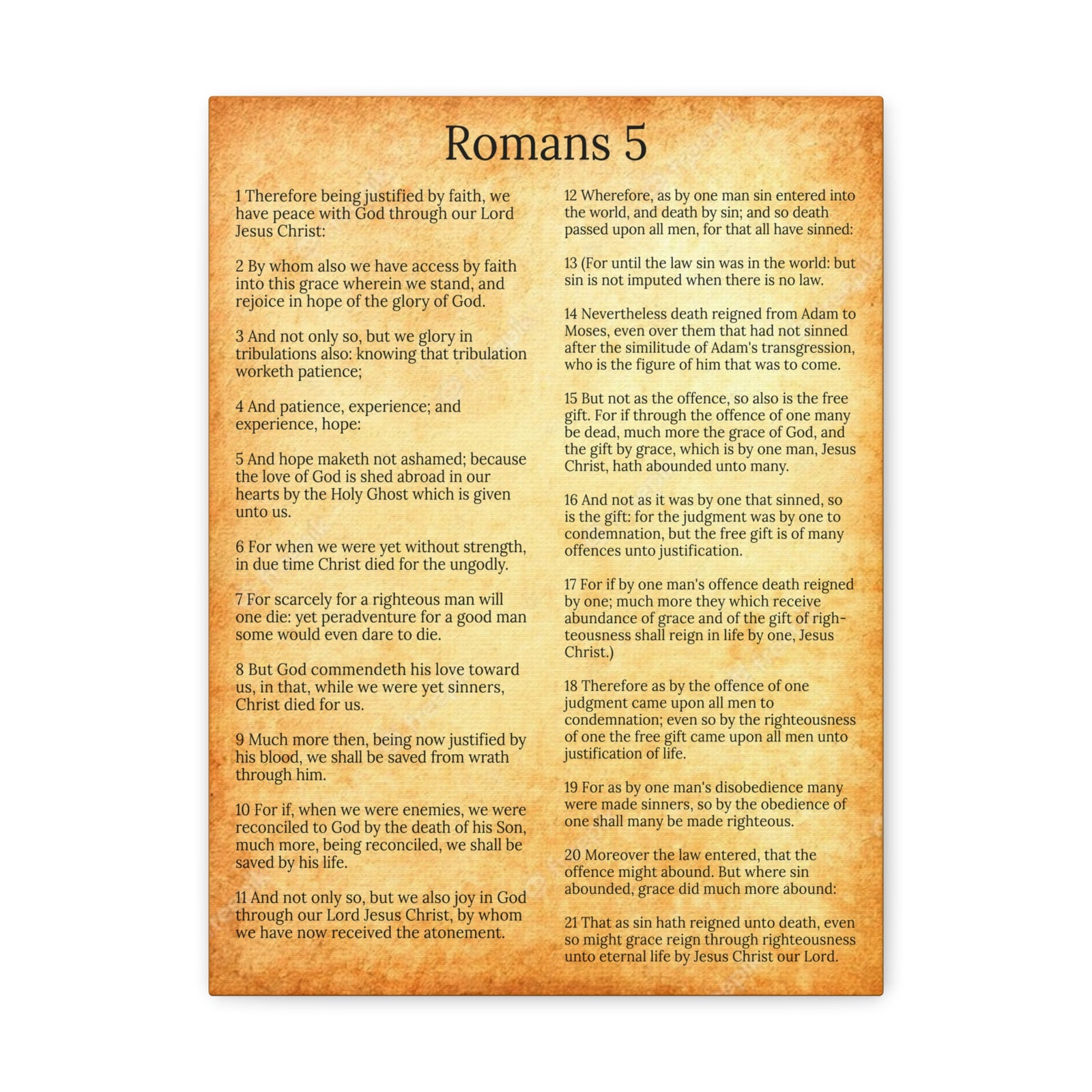 Scripture Walls Romans 5 Gold Christian Wall Art Print Ready to Hang Unframed-Express Your Love Gifts
