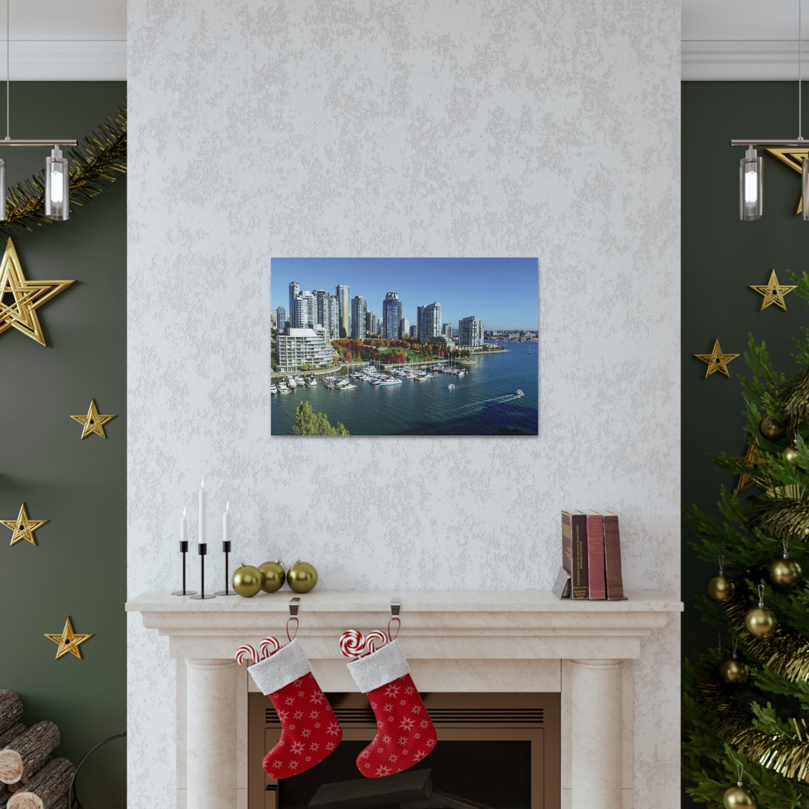 Vancouver Daytime Skyline Canvas Artwork High-Quality Breathtaking Stunning Cityscape for Home Decor Ready to Hang-Express Your Love Gifts