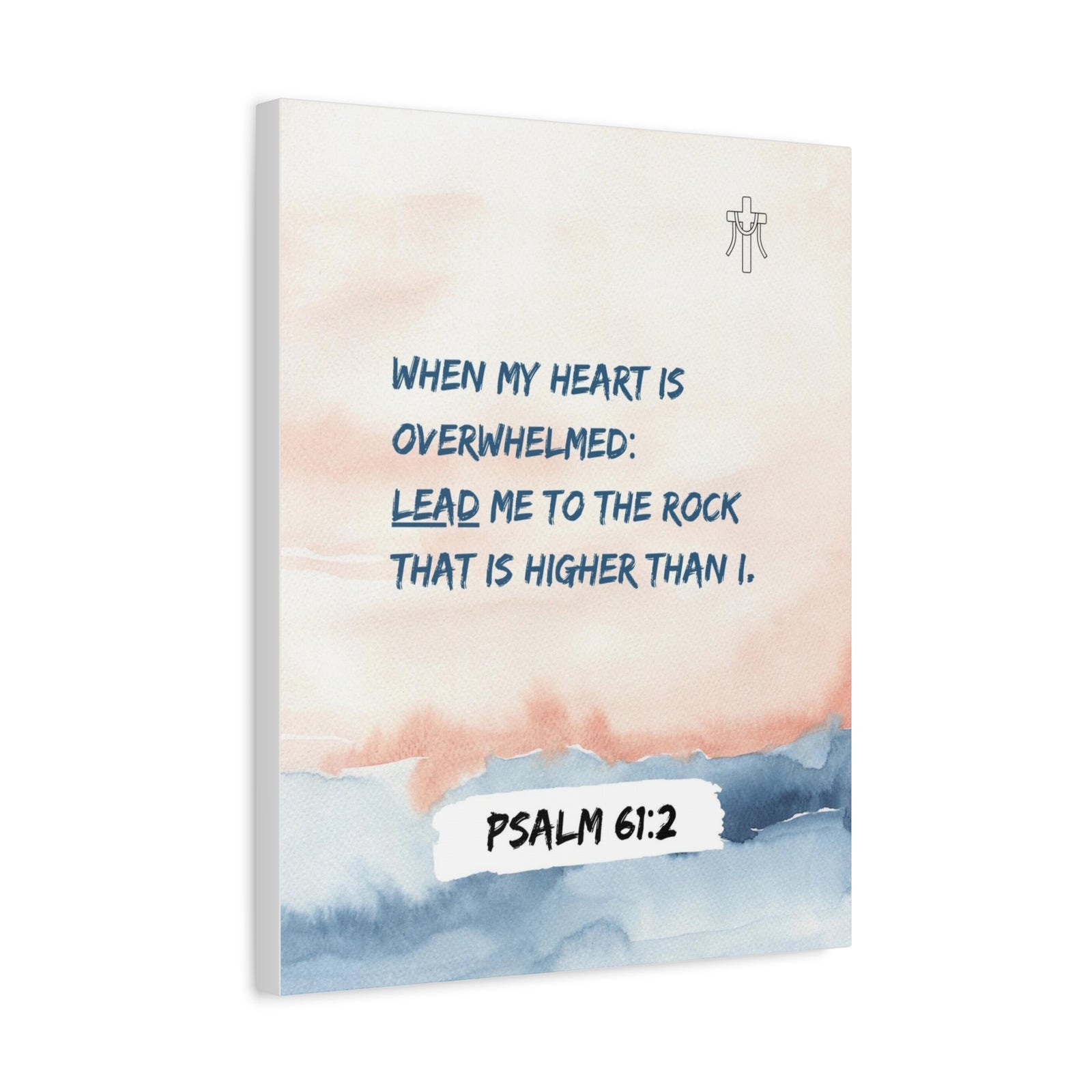 Scripture Walls Psalm 61:2 Lead Me to the Rock Bible Verse Canvas Christian Wall Art Ready to Hang Unframed-Express Your Love Gifts