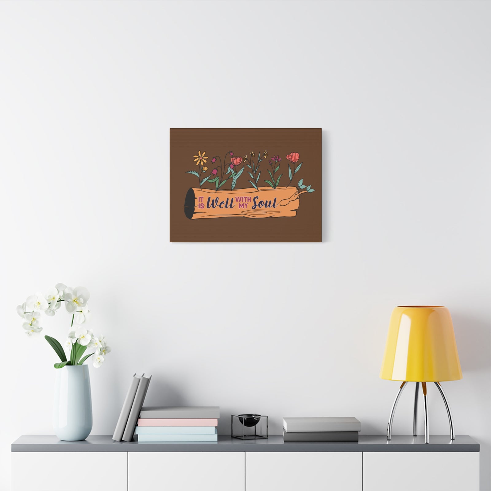 Scripture Canvas With My Soul Flower Psalm 42:7 Christian Wall Art Bible Verse Print Ready to Hang-Express Your Love Gifts