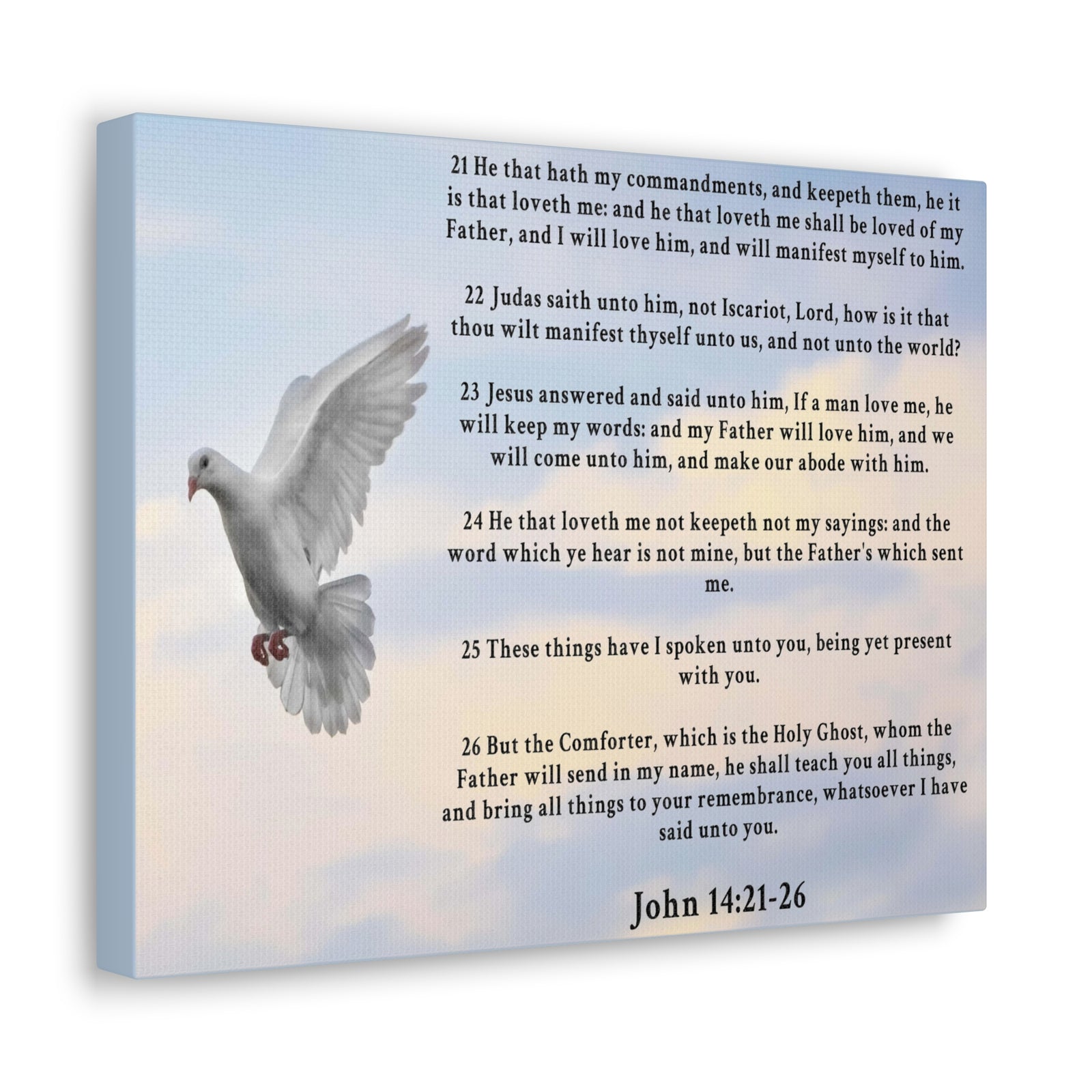 Scripture Walls John 14:21-26 KJV Bible Verse Canvas Christian Wall Art Ready to Hang Unframed-Express Your Love Gifts