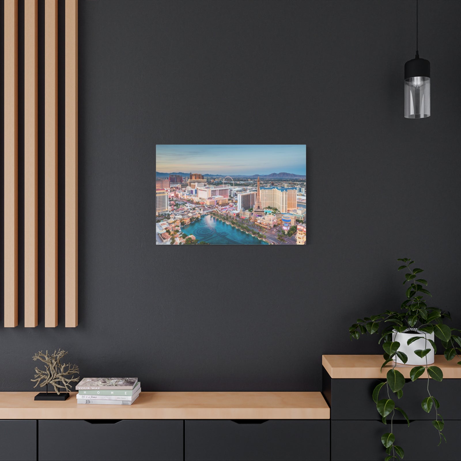 Las Vegas Daytime Skyline Canvas Artwork High-Quality Breathtaking Stunning Cityscape for Home Decor Ready to Hang-Express Your Love Gifts