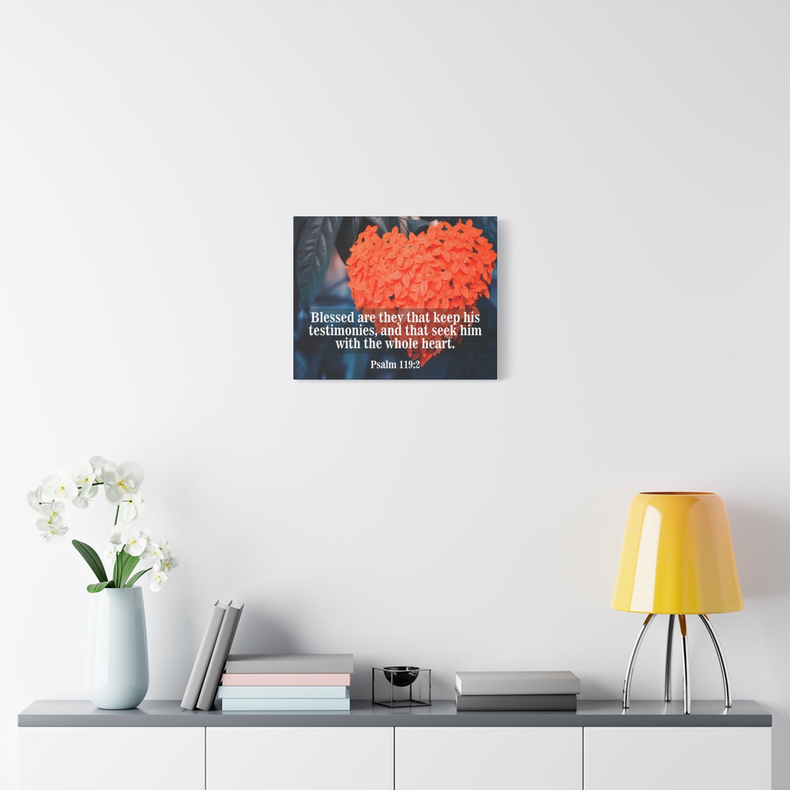 Scripture Canvas Keep His Testimonies Psalm 119:2 Christian Wall Art Bible Verse Print Ready to Hang-Express Your Love Gifts