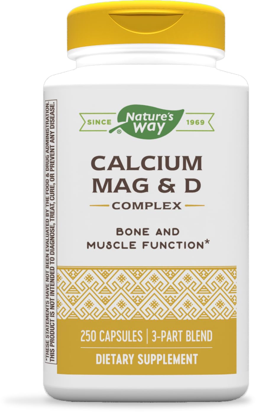 Nature’s Way Calcium Magnesium Vitamin D3, 250 Capsules - Bone & Muscle Support, Gluten-Free-Express Your Love Gifts