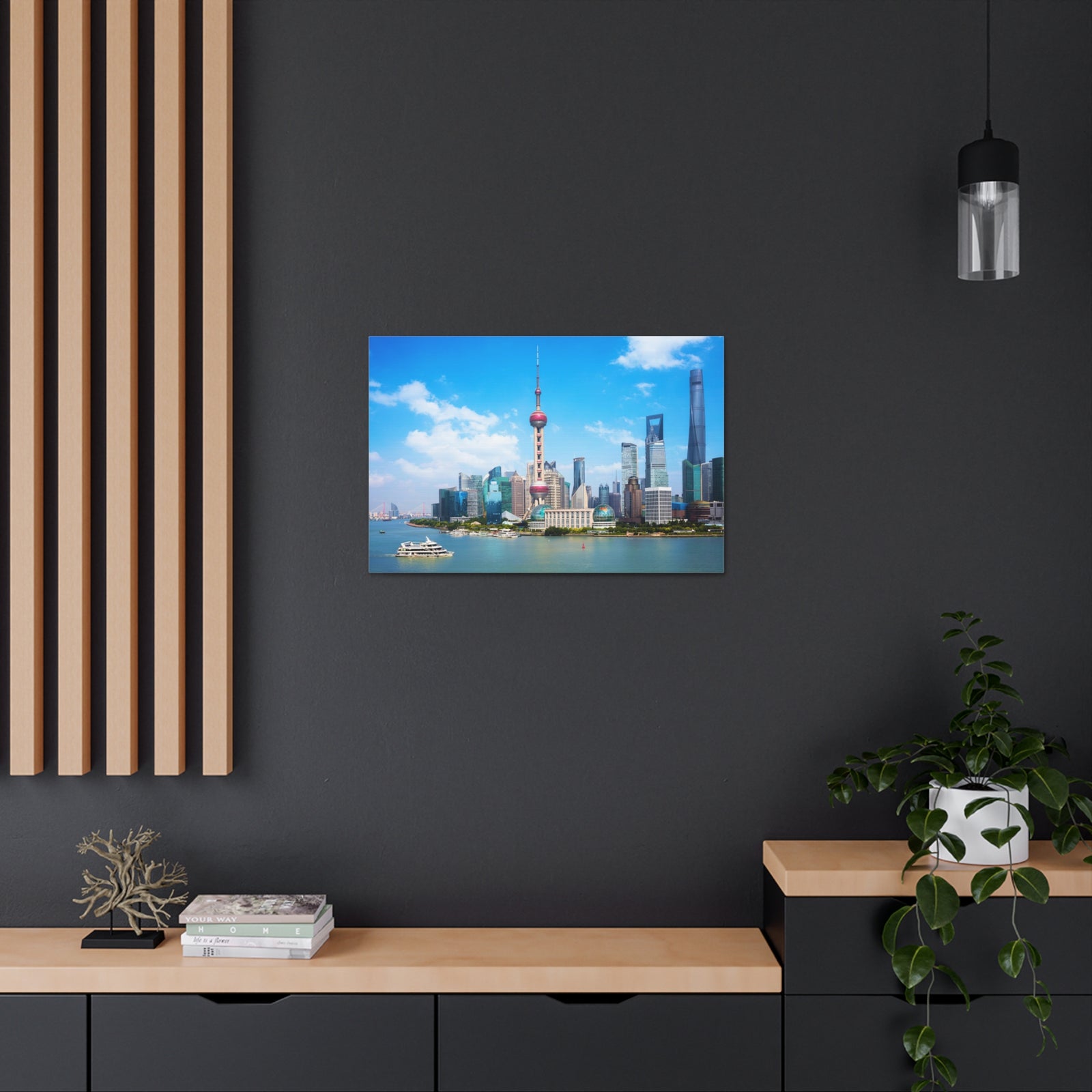 Shanghai Daytime Skyline Canvas Artwork High-Quality Breathtaking Stunning Cityscape for Home Decor Ready to Hang-Express Your Love Gifts