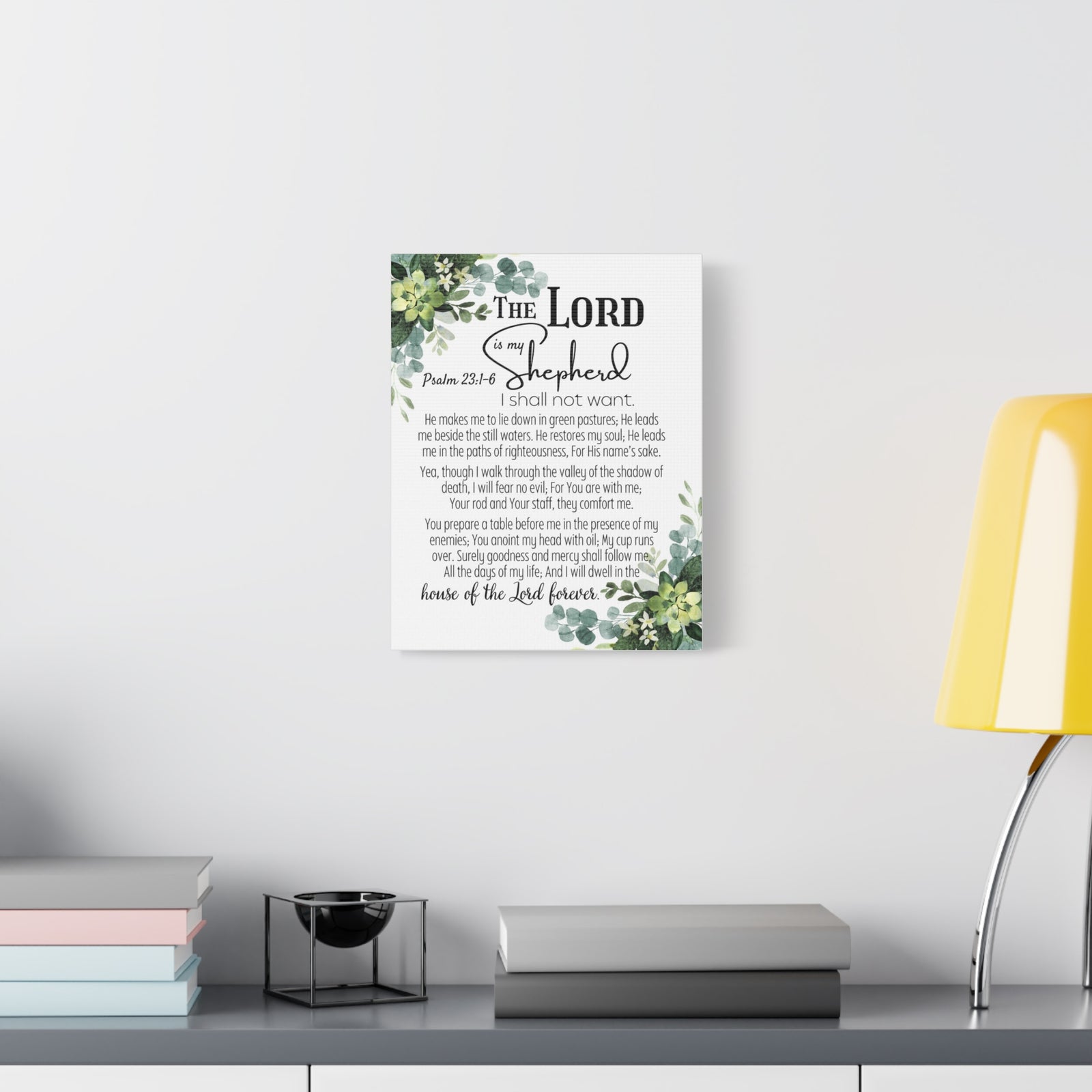 Scripture Walls Psalm 23:1-6 I Shall Not Want Bible Verse Canvas Christian Wall Art Ready to Hang Unframed-Express Your Love Gifts