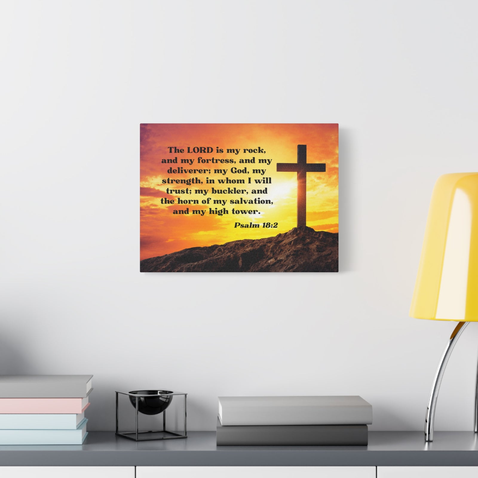 Scripture Walls My God Psalm 18:2 Bible Verse Canvas Christian Wall Art Ready to Hang-Express Your Love Gifts