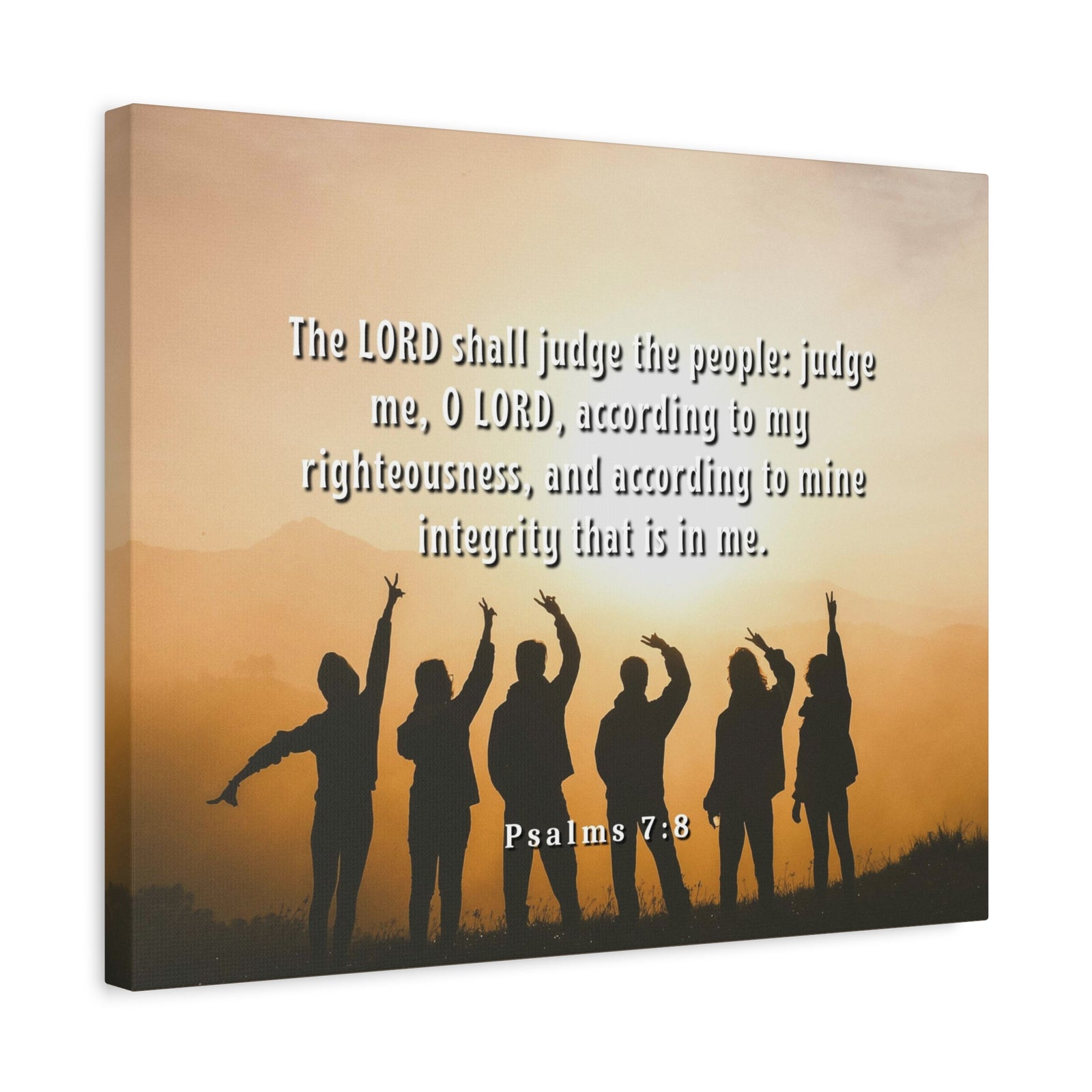 Scripture Canvas Judge The People Psalms 7:8 Christian Wall Art Bible Verse Print Ready to Hang-Express Your Love Gifts