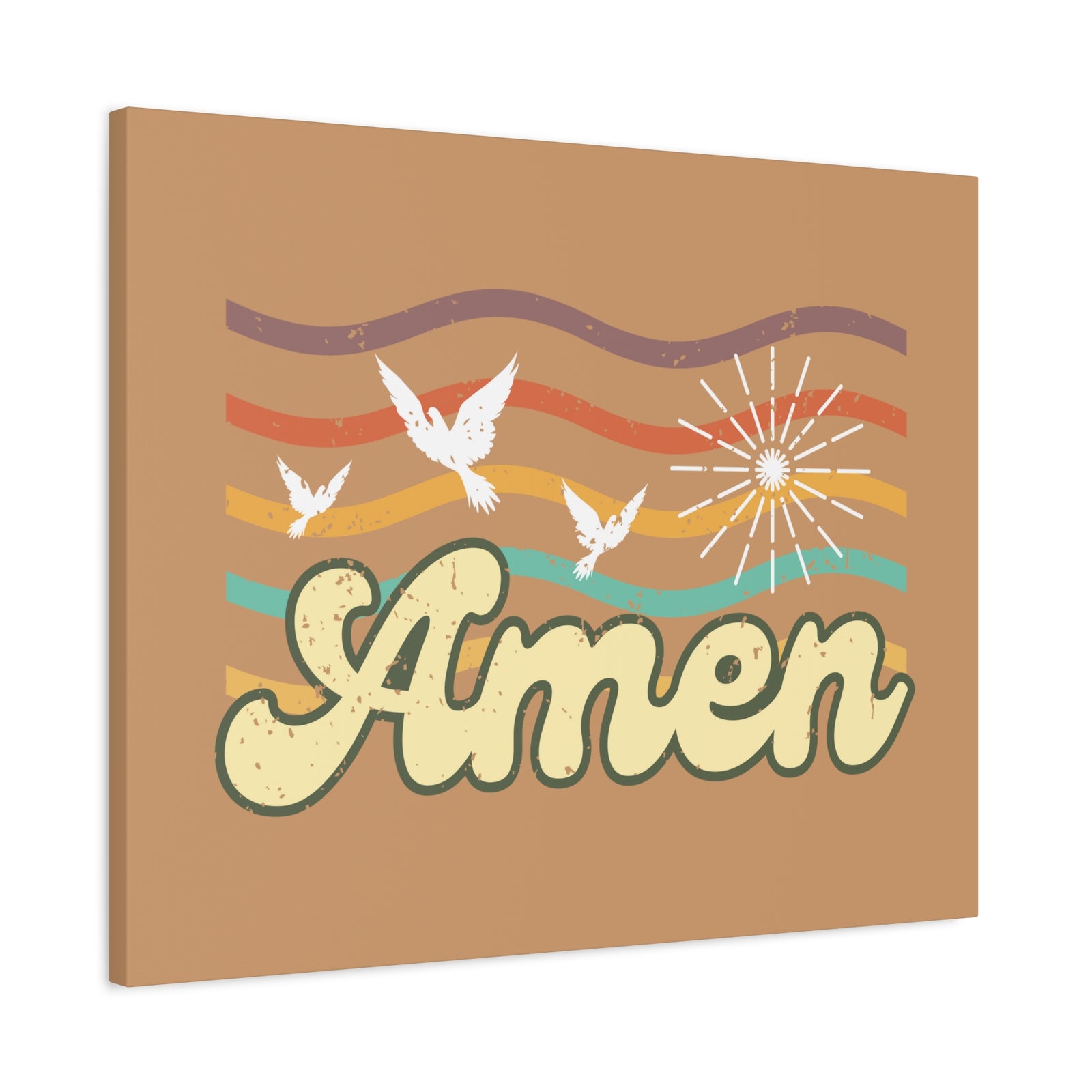 Scripture Canvas Amen Psalm 72:19 Three Doves Christian Wall Art Bible Verse Print Ready to Hang-Express Your Love Gifts