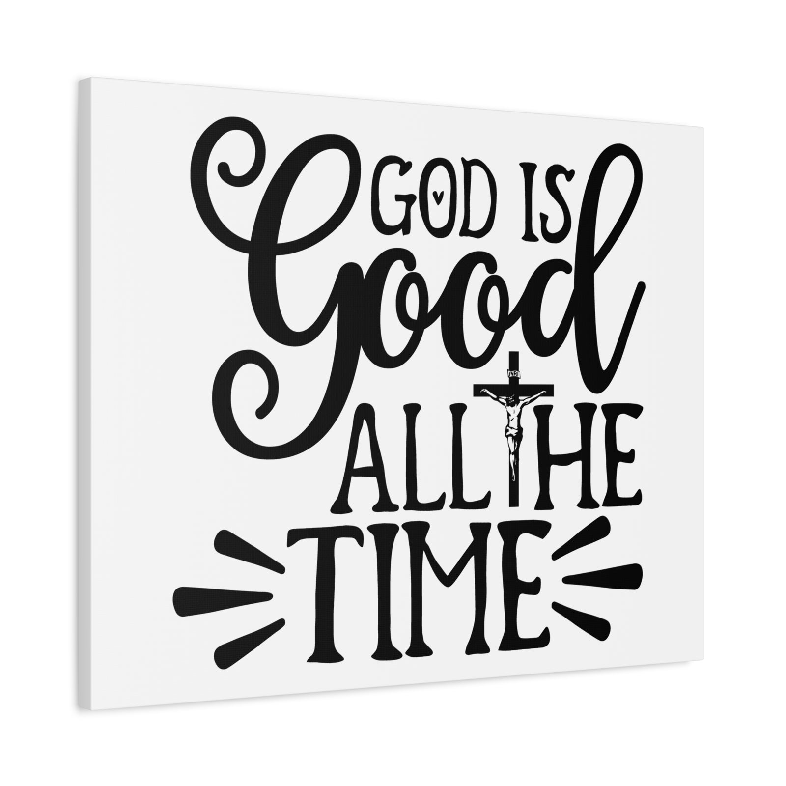 Scripture Walls God Is Good All The Time Psalm 34:8 Cross Christian Wall Art Print Ready to Hang-Express Your Love Gifts