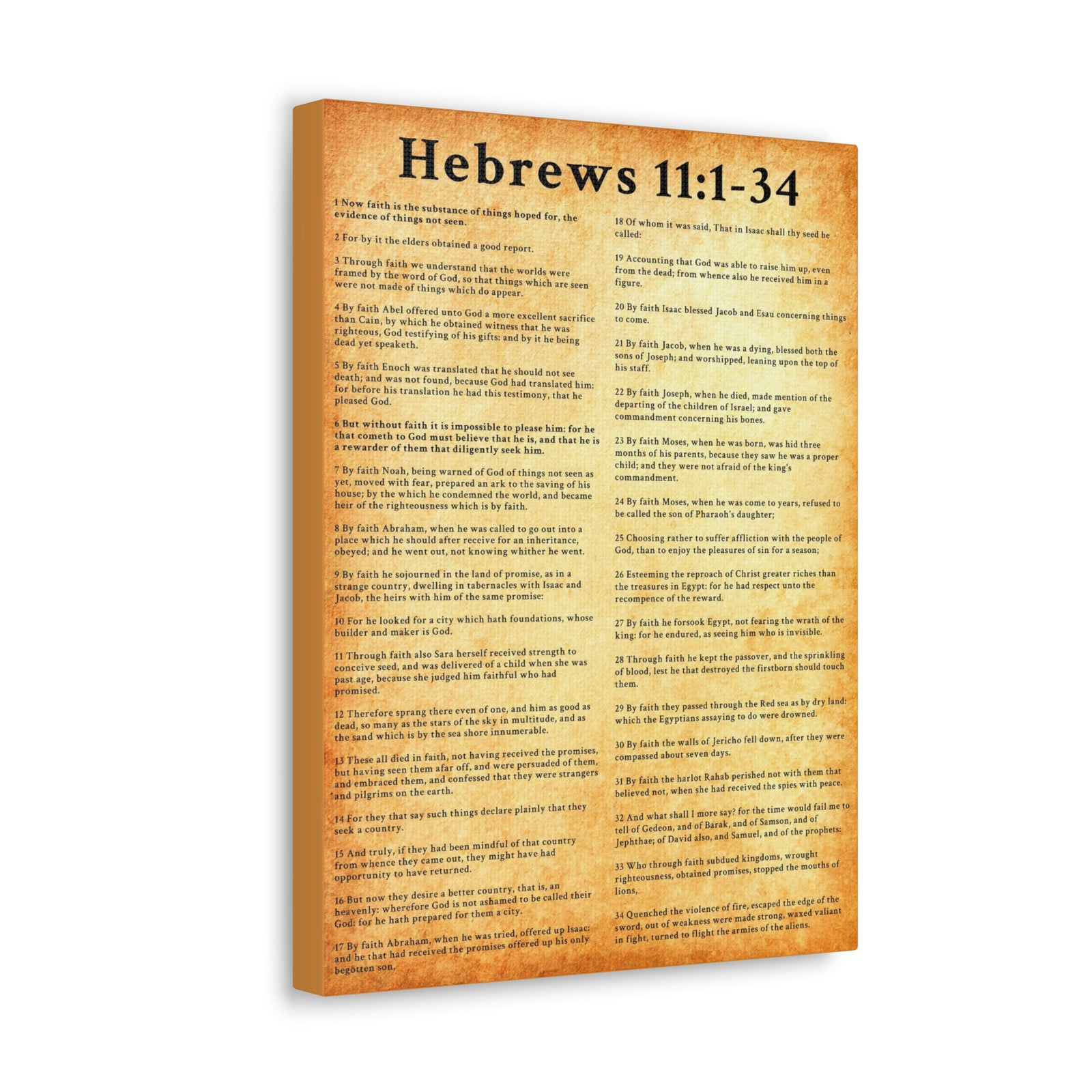 Scripture Walls Hebrews 11:1-34 Bible Verse Canvas Christian Wall Art Ready to Hang Unframed-Express Your Love Gifts