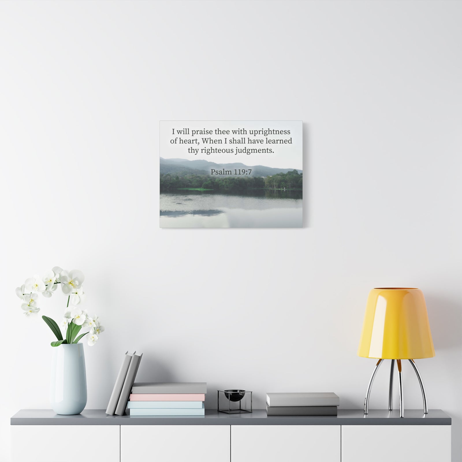 Bible Verse Canvas Righteous Judgments Psalm 119:7 Christian Home Decor Scripture Art-Express Your Love Gifts