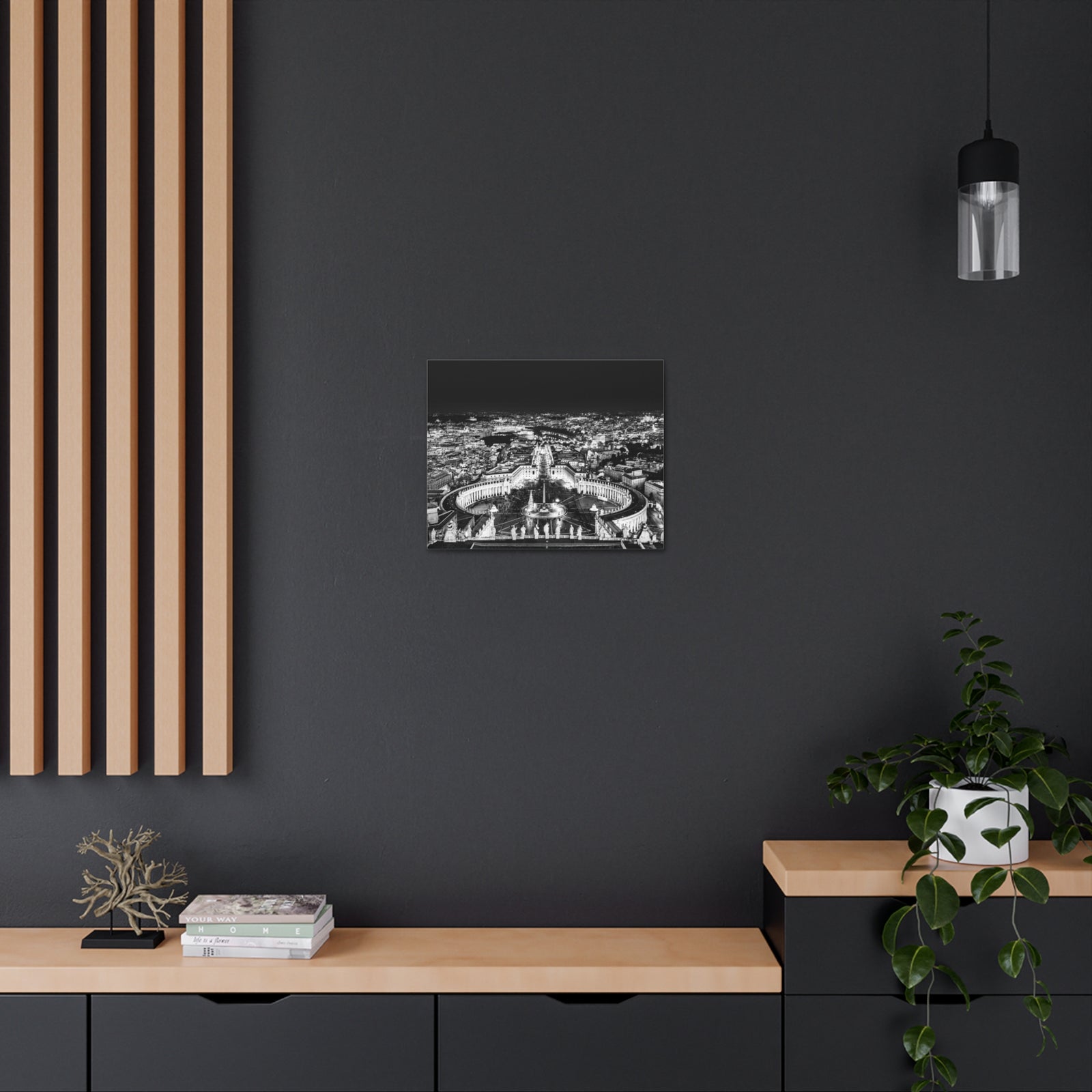 Rome Black And White Skyline Canvas Artwork High-Quality Breathtaking Stunning Cityscape for Home Decor Ready to Hang-Express Your Love Gifts