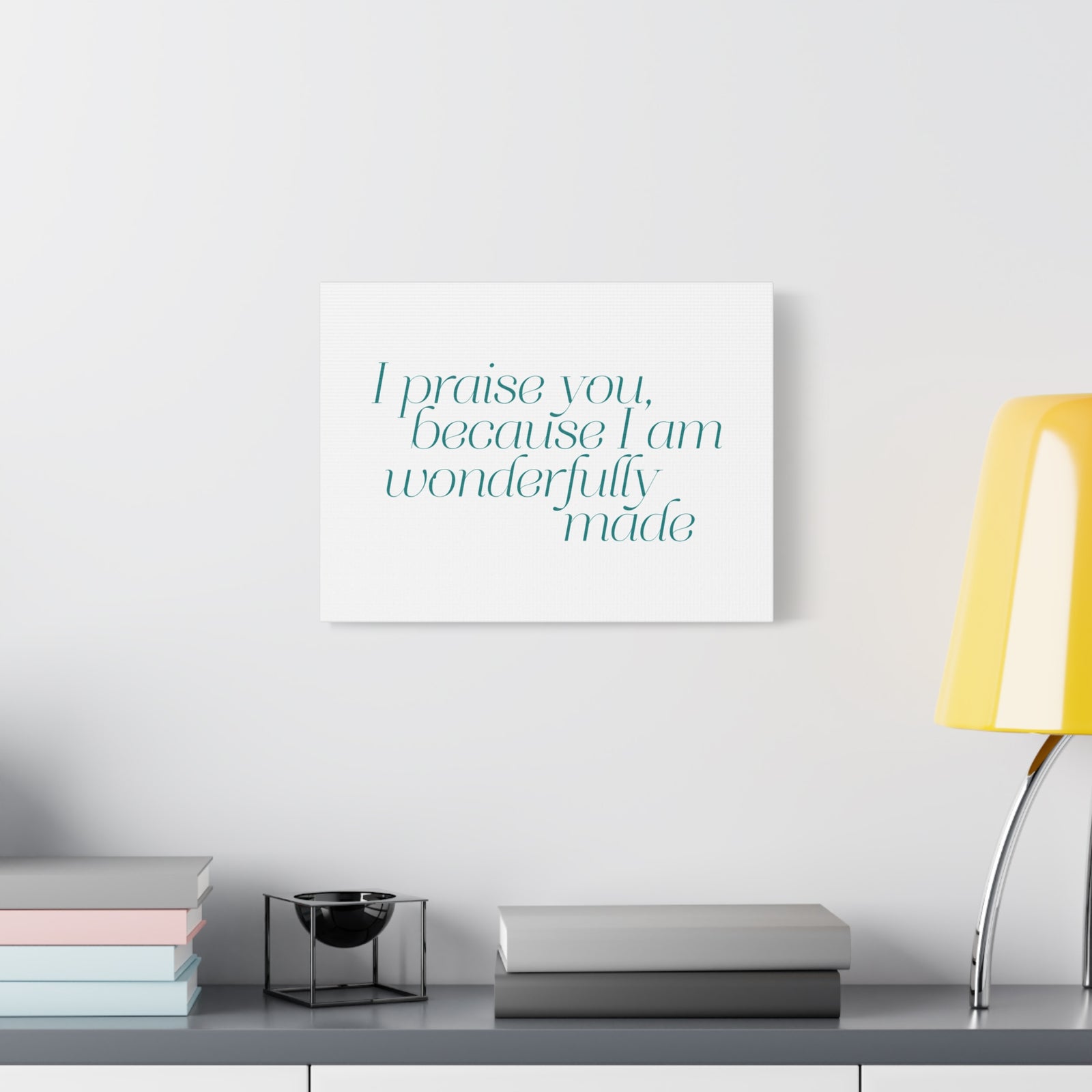 Scripture Walls Wonderfully Made Light Blue Psalm 139:14 Bible Verse Canvas Christian Wall Art Ready to Hang-Express Your Love Gifts