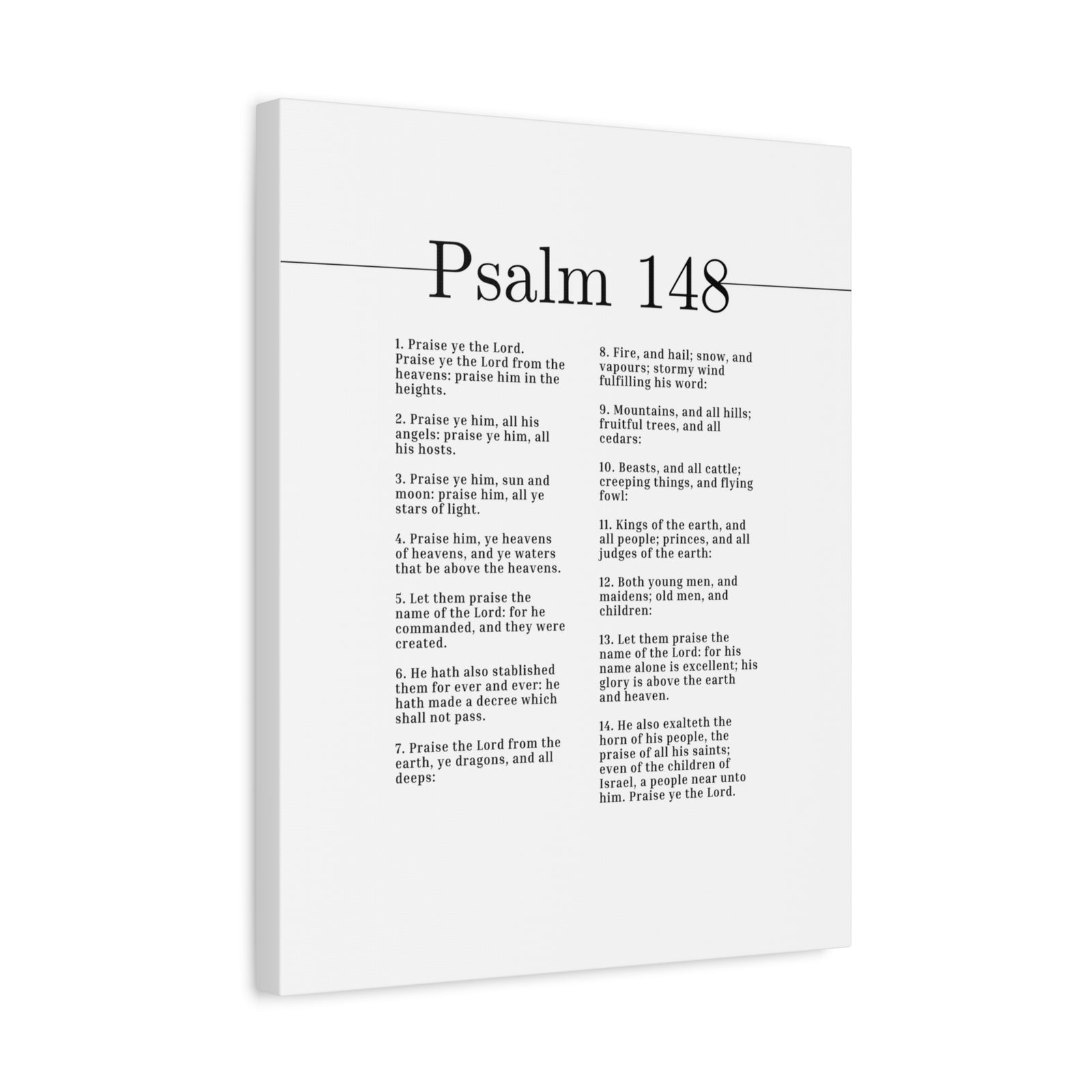 Scripture Canvas Praise Him, Ye Heavens Of Heavens Psalm 148 Christian Wall Art Bible Verse Print Ready to Hang-Express Your Love Gifts