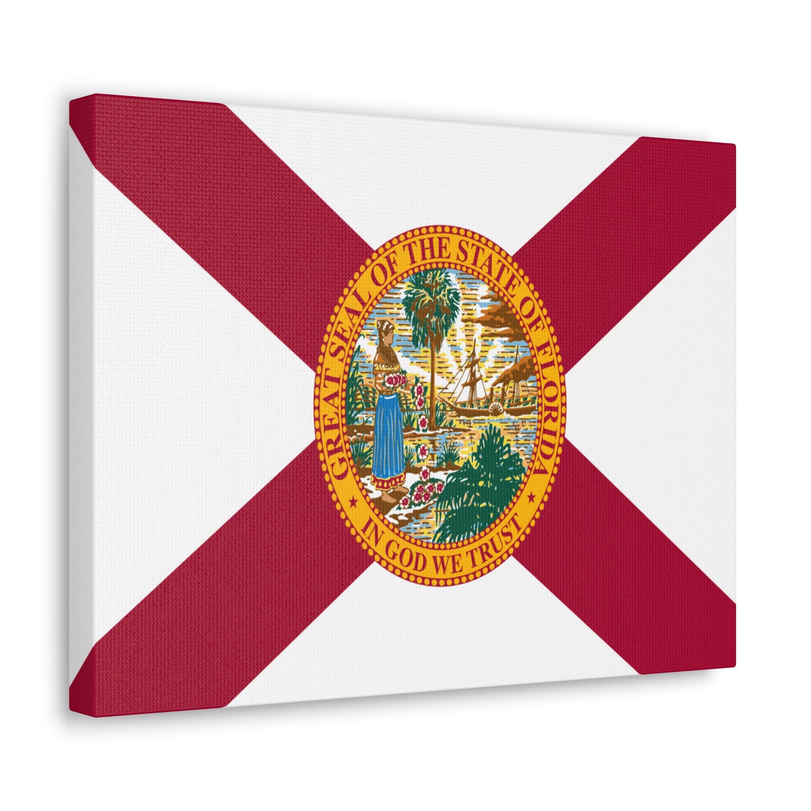 Florida State Flag Canvas Vibrant Wall Art Unframed Home Decor-Express Your Love Gifts