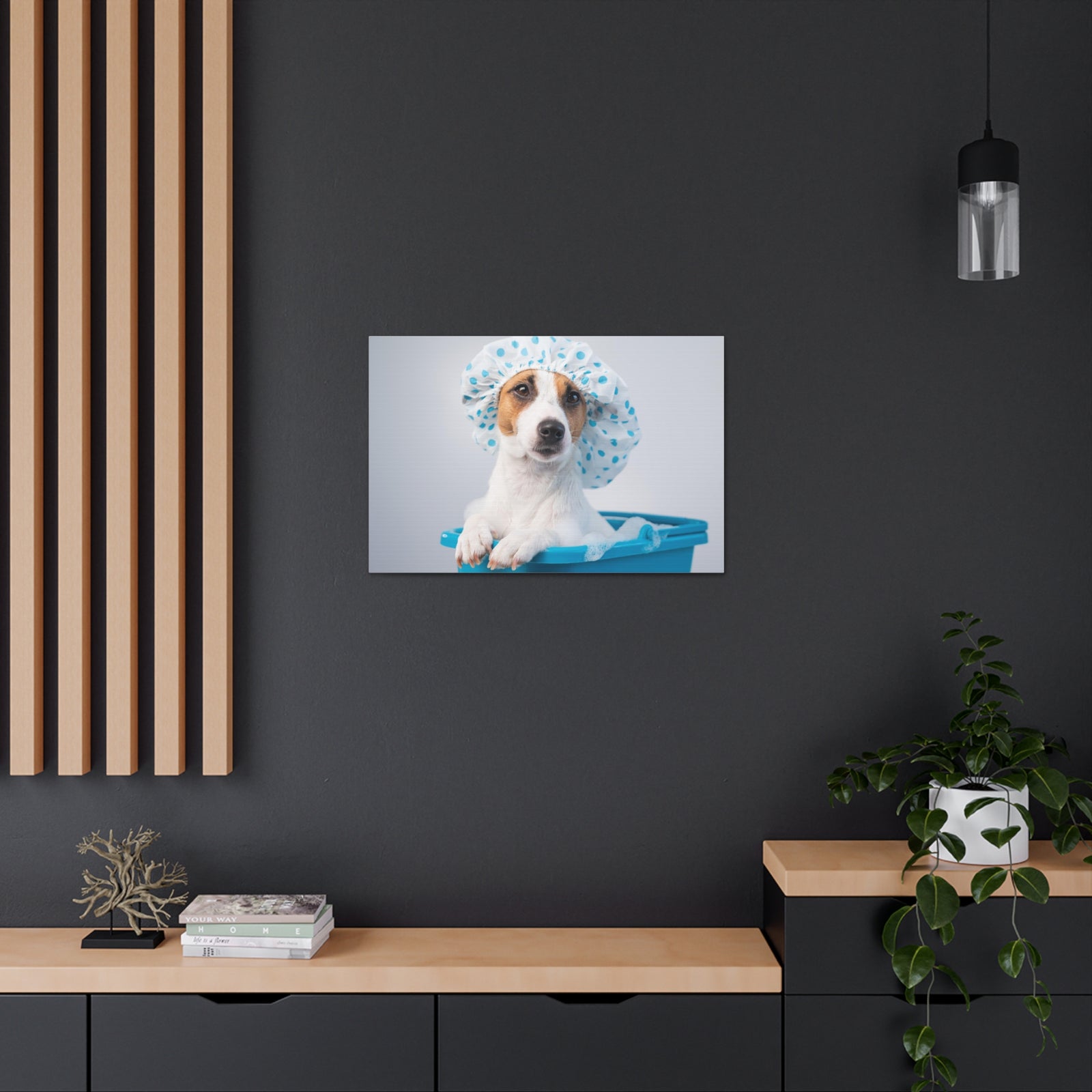 Cute Russel Terrier Bath Canvas Wall Art for Home Decor Ready-to-Hang-Express Your Love Gifts