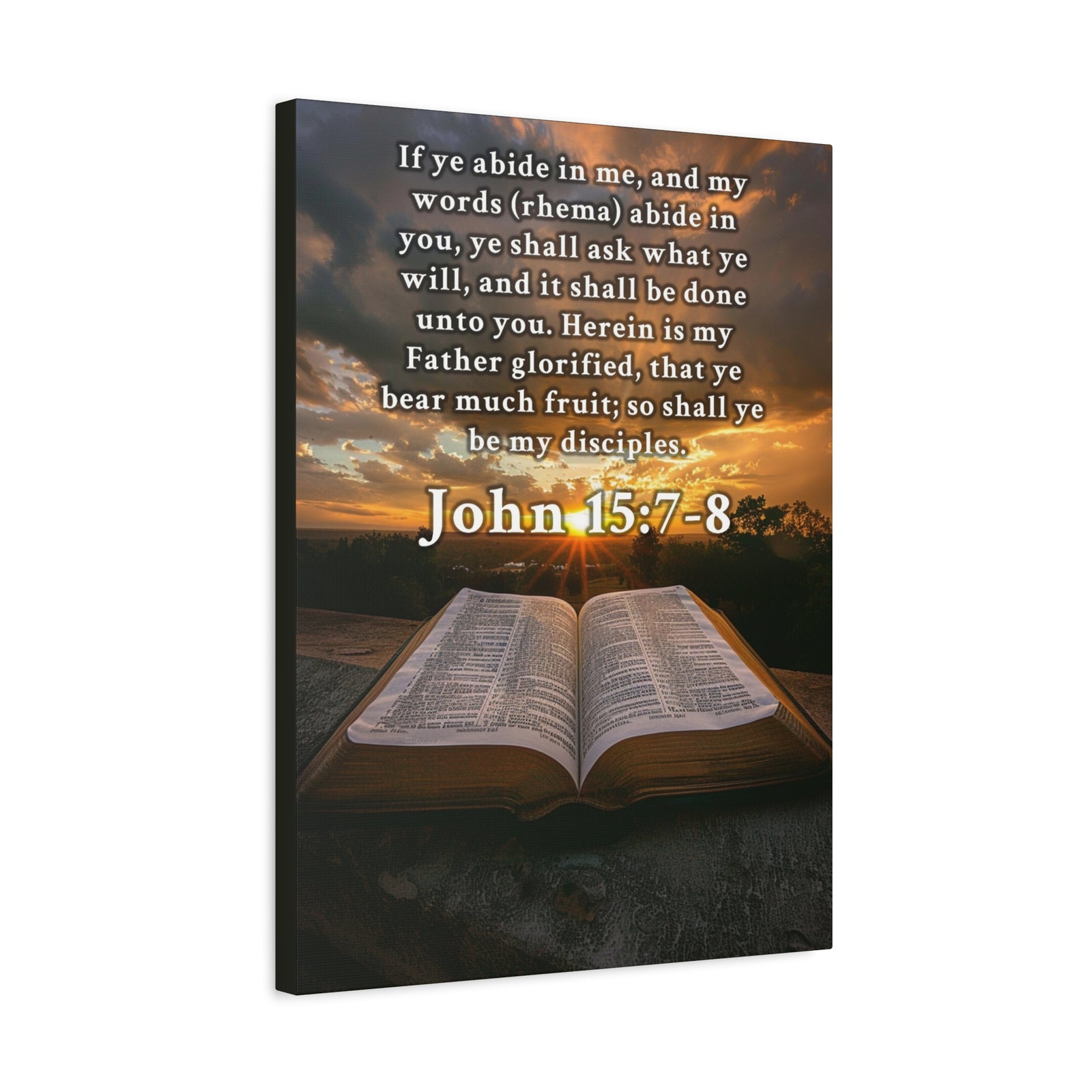 Scripture Walls John 15:7-8 KJV Bible Verse Canvas Christian Wall Art Ready to Hang Unframed-Express Your Love Gifts