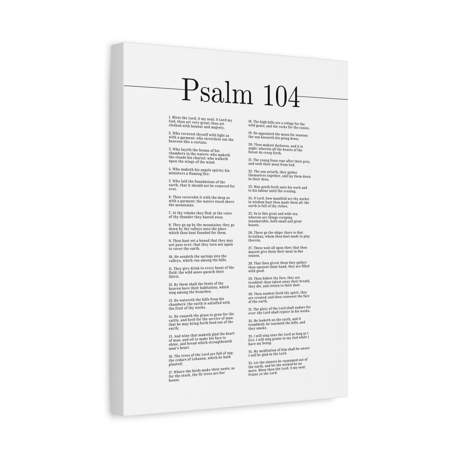 Scripture Canvas Clothed In Honour And Majesty Psalm 104 Christian Wall Art Bible Verse Print Ready to Hang-Express Your Love Gifts