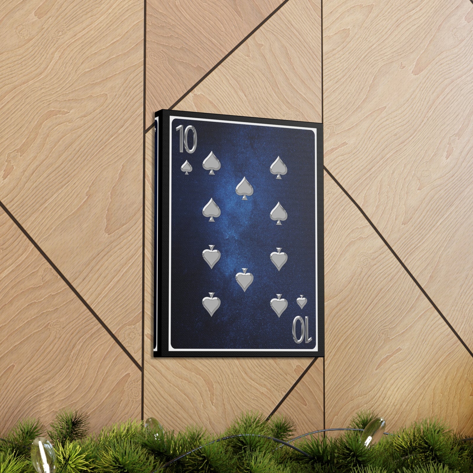 Ten Of Spades Space Background Playing Card Canvas Wall Art for Home Decor Ready-to-Hang-Express Your Love Gifts