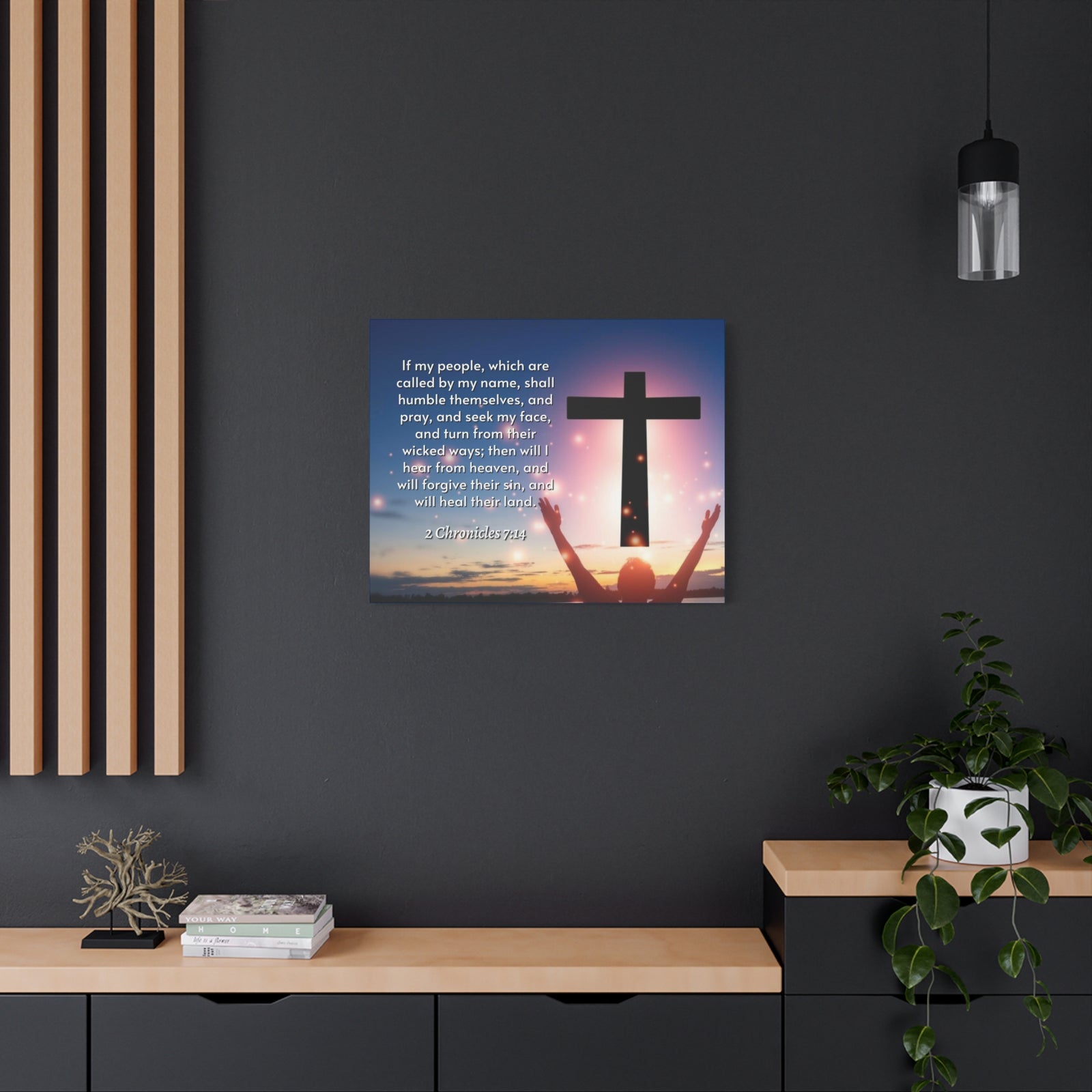 Scripture Walls Hear From Heaven 2 Chronicles 7:14 Bible Verse Canvas Christian Wall Art Ready to Hang-Express Your Love Gifts