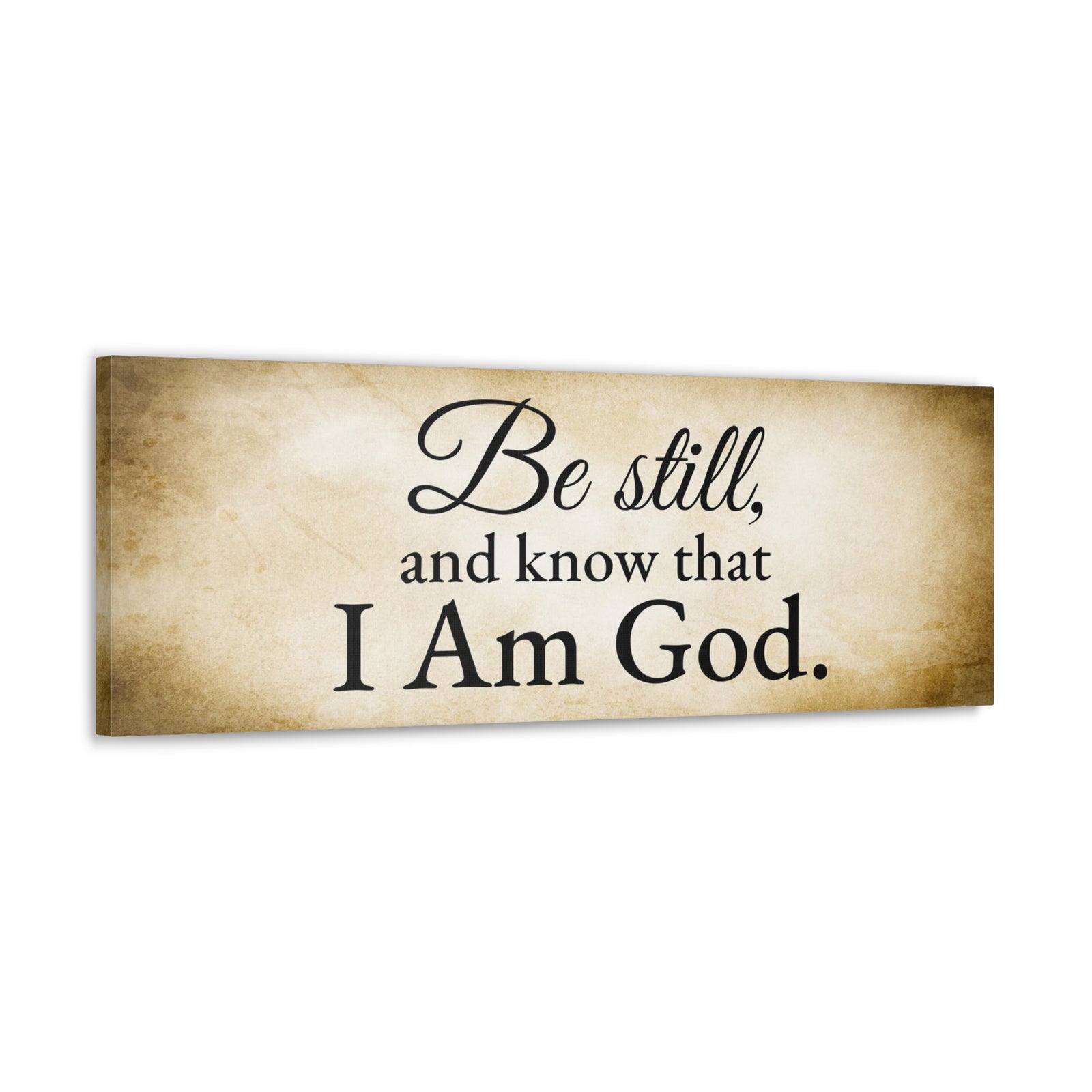 Scripture Walls Be Still Psalm 46:10 Gold Bible Verse Canvas Christian Wall Art Ready to Hang Unframed-Express Your Love Gifts