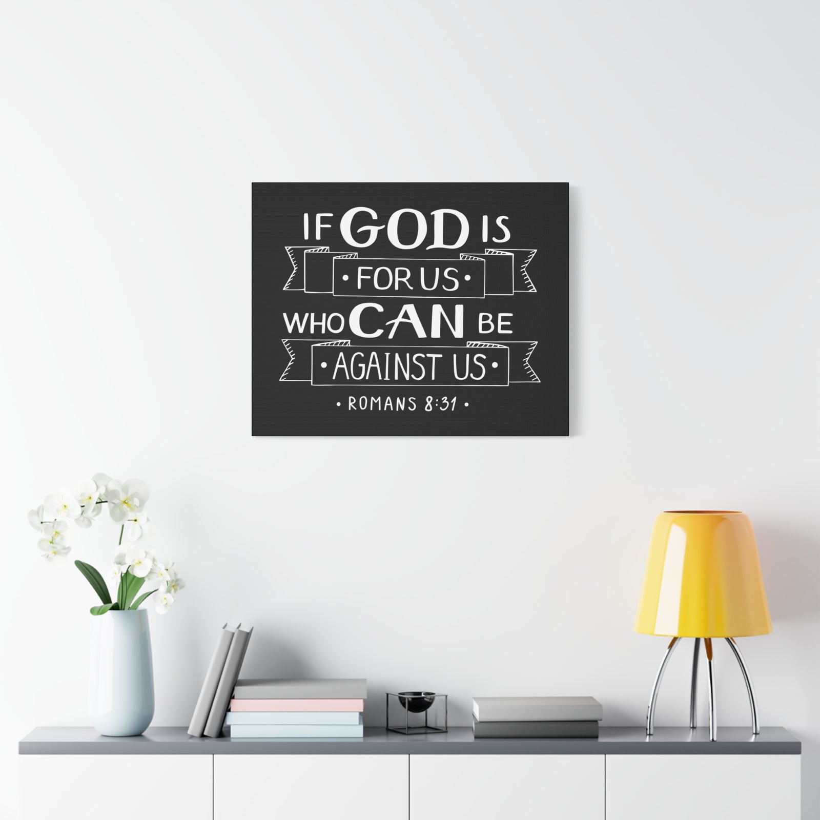 Scripture Canvas God For Us Matthew 6:33 Christian Wall Art Bible Verse Print Ready to Hang-Express Your Love Gifts
