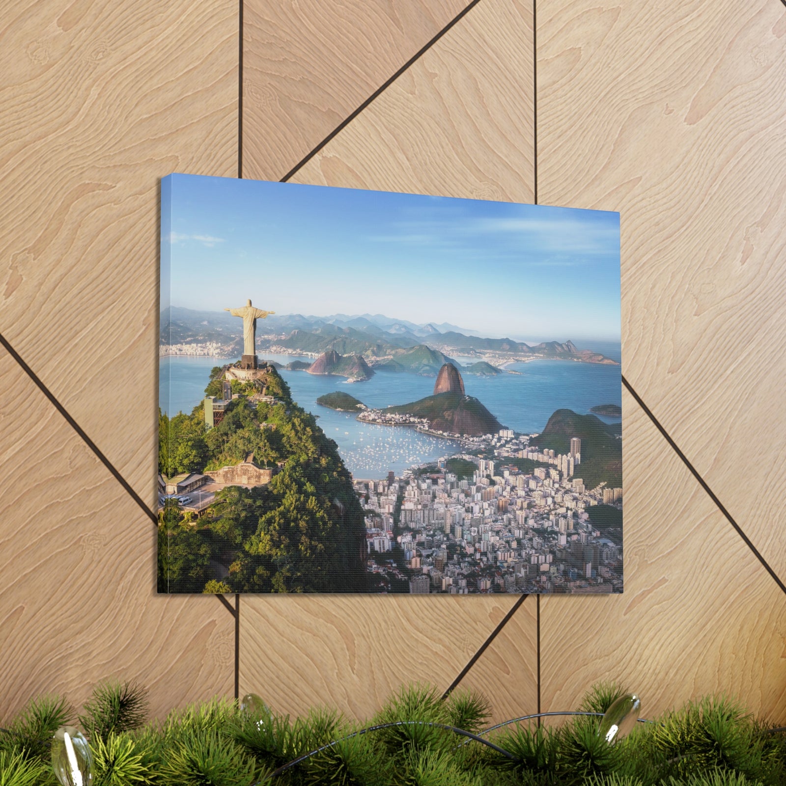 Rio de Janeiro Daytime Skyline Canvas Artwork High-Quality Breathtaking Stunning Cityscape for Home Decor Ready to Hang-Express Your Love Gifts