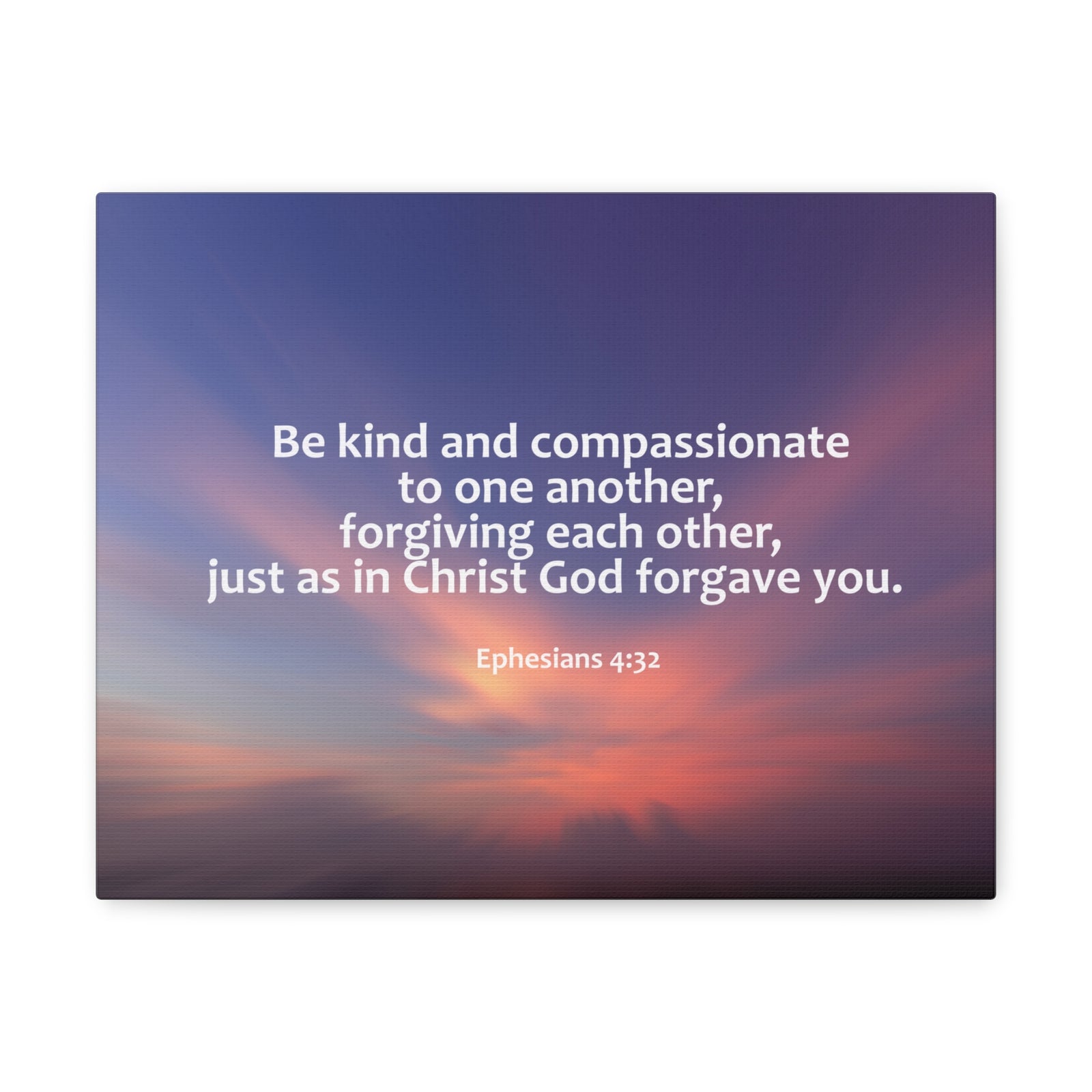 Scripture Canvas Kind and Compassionate Ephesians 4:32 Christian Wall Art Bible Verse Print Ready to Hang-Express Your Love Gifts