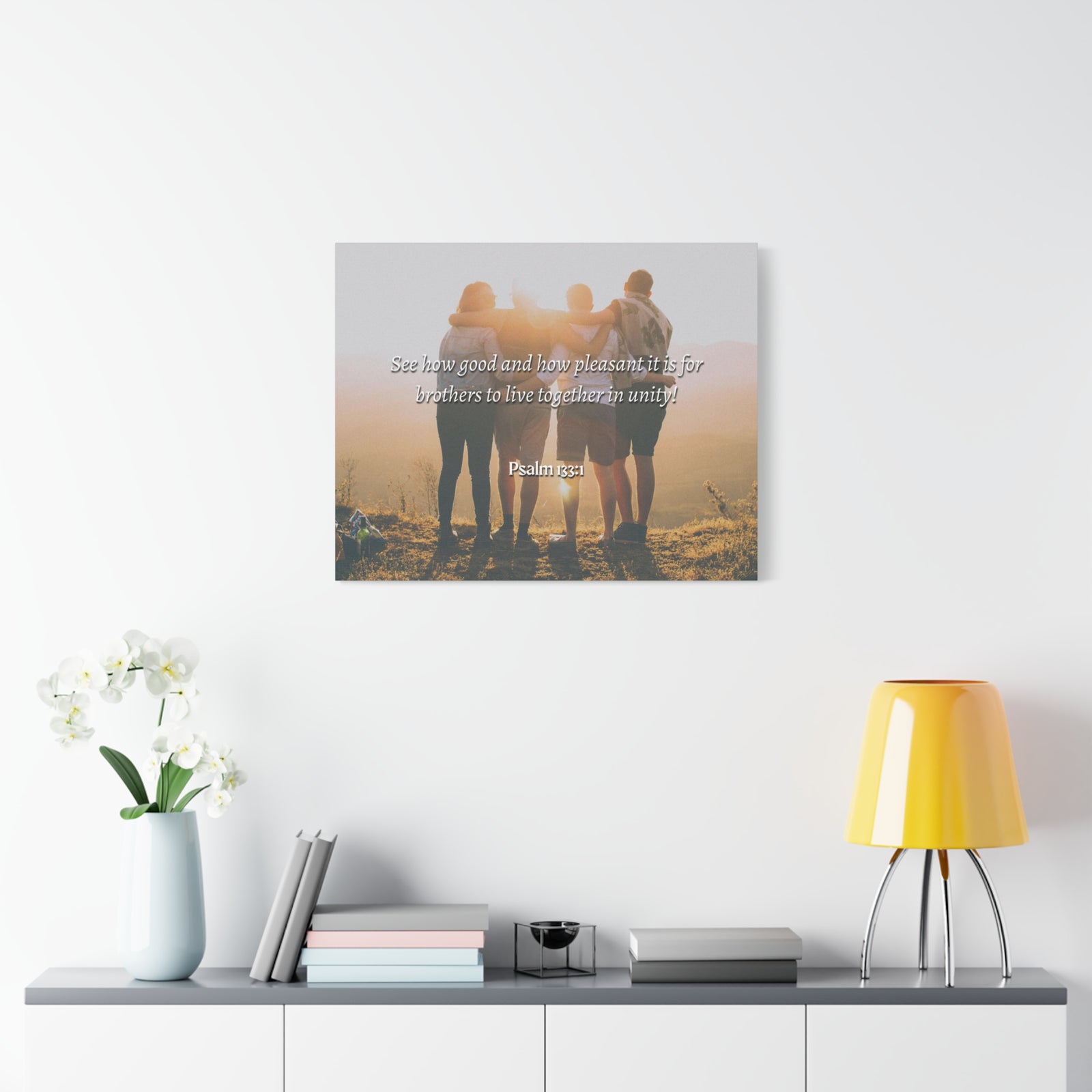 Scripture Canvas Together In Unity Psalms 133:1 Christian Wall Art Bible Verse Print Ready to Hang-Express Your Love Gifts