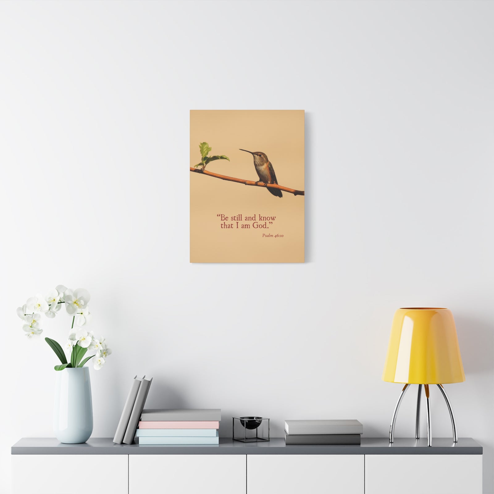 Scripture Canvas Know That I Am God Psalm 46:10 Christian Wall Art Bible Verse Print Ready to Hang-Express Your Love Gifts