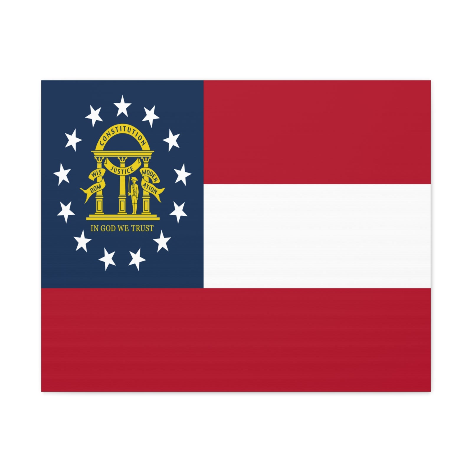Georgia State Flag Canvas Vibrant Wall Art Unframed Home Decor-Express Your Love Gifts