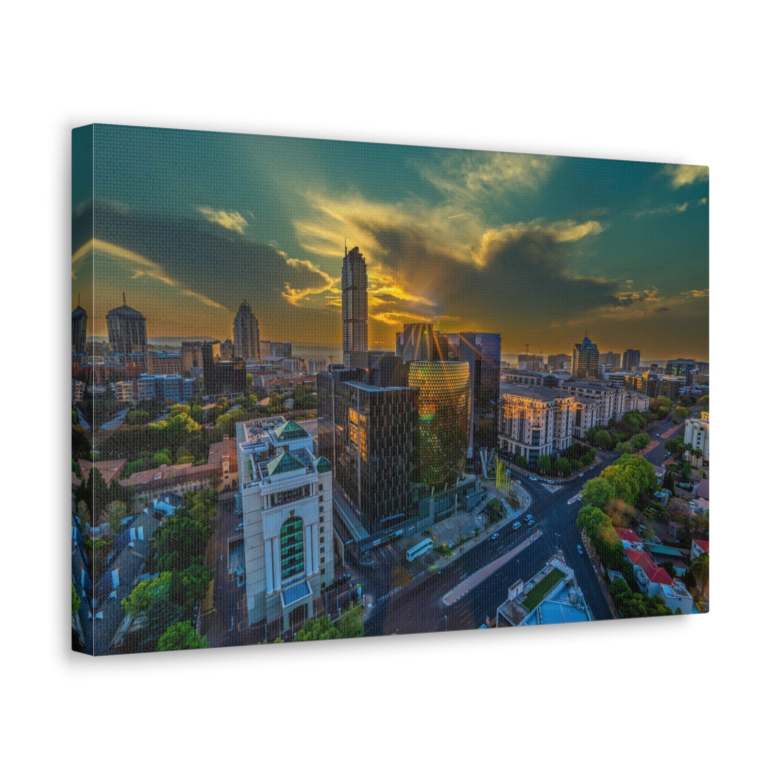 Johannesburg Daytime Skyline Canvas Artwork High-Quality Breathtaking Stunning Cityscape for Home Decor Ready to Hang-Express Your Love Gifts