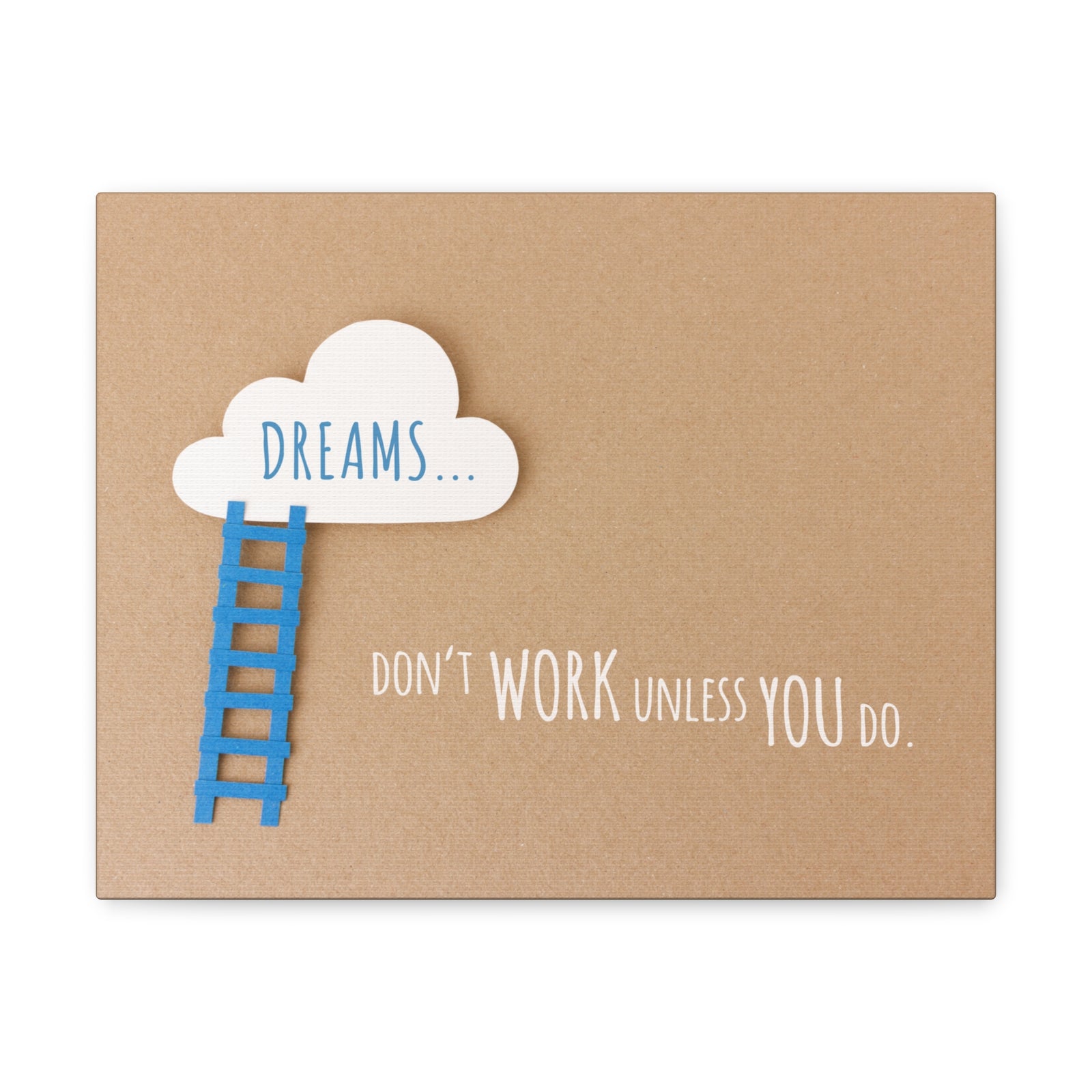 Inspirational Quote Canvas Dreams Don't Work Unless You Do Wall Art Motivational Motto Inspiring Prints Artwork Decor Ready to Hang-Express Your Love Gifts