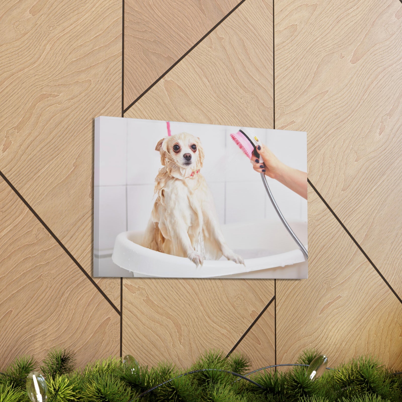 Cute Maltese Bath Canvas Wall Art for Home Decor Ready-to-Hang-Express Your Love Gifts