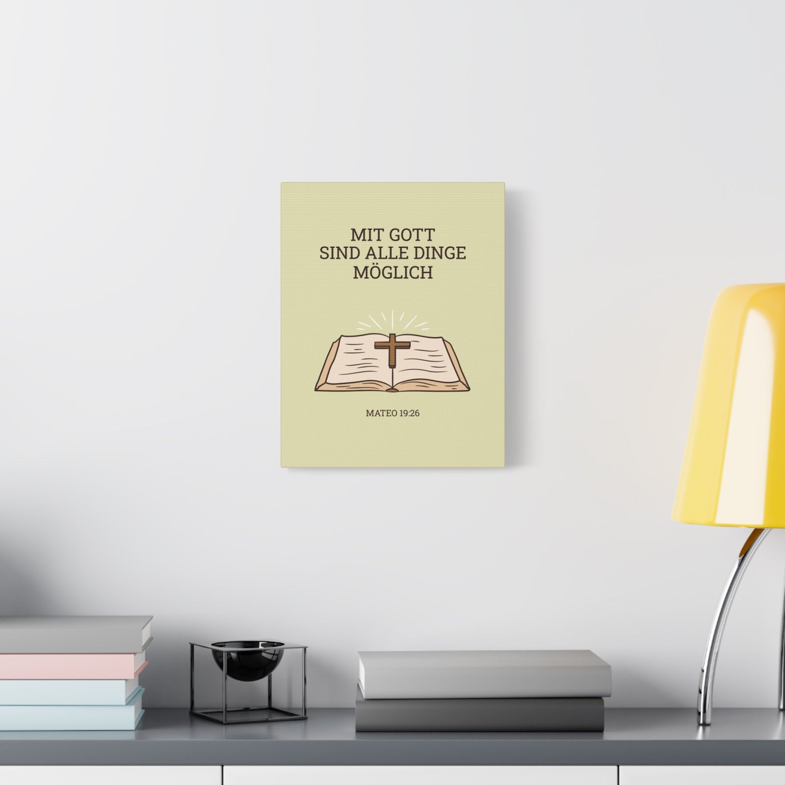 Scripture Walls Mateo 19:26 German Bible Verse Canvas Christian Wall Art Ready to Hang Unframed-Express Your Love Gifts