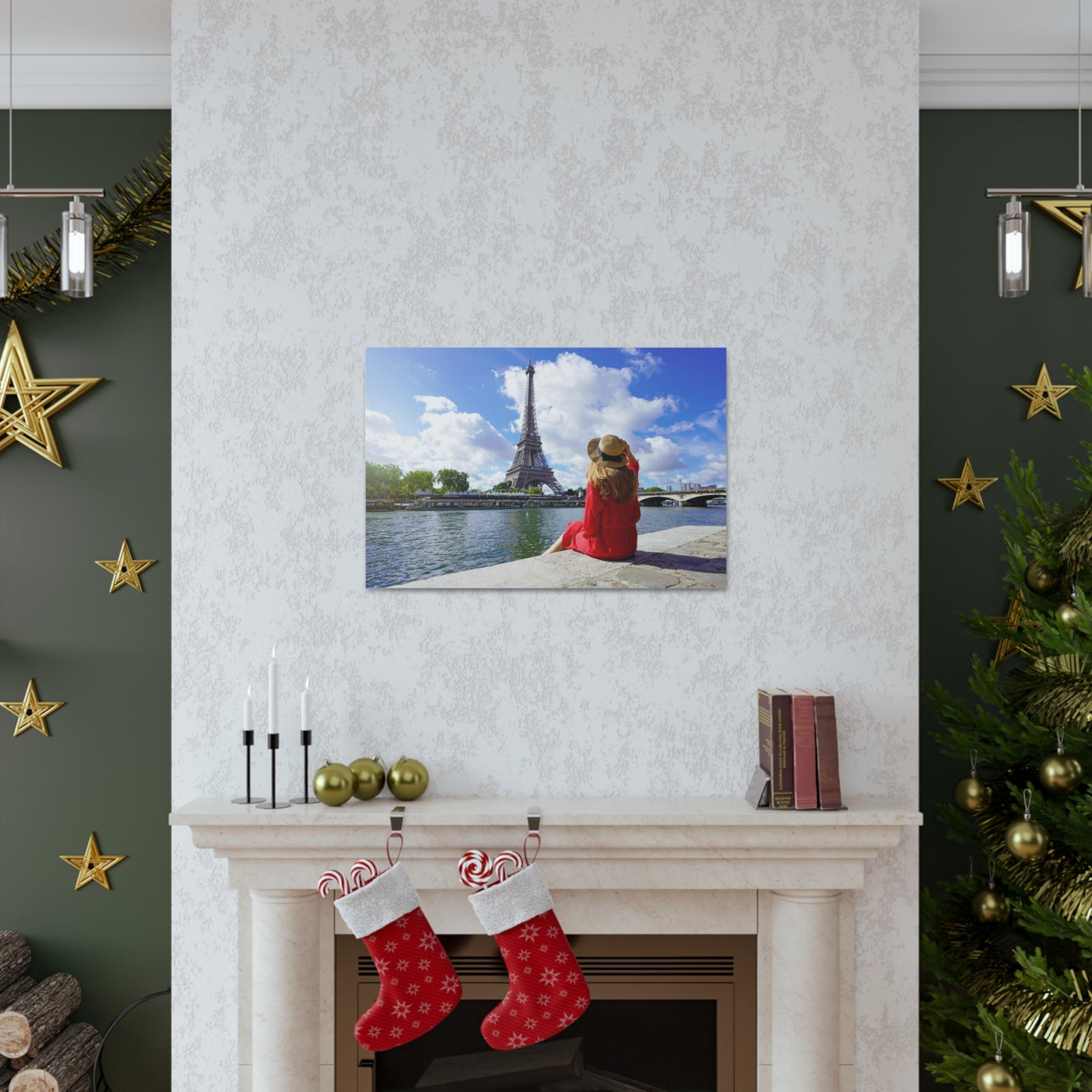 Eiffel Tower Sunrise Seine River Paris Skyline Canvas Artwork High-Quality Breathtaking Stunning Cityscape for Home Decor Ready to Hang-Express Your Love Gifts