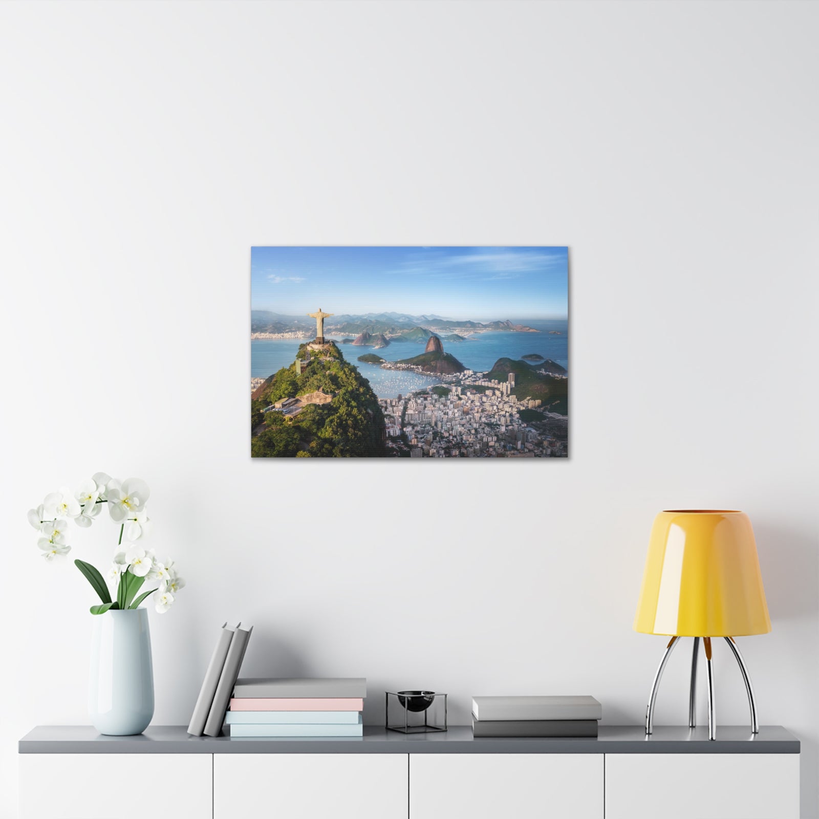 Rio de Janeiro Daytime Skyline Canvas Artwork High-Quality Breathtaking Stunning Cityscape for Home Decor Ready to Hang-Express Your Love Gifts