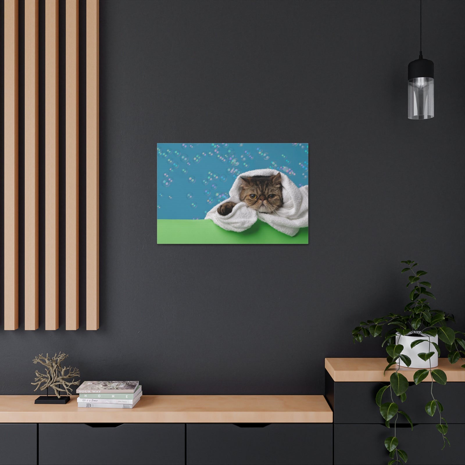 Cute Exotic Shorthair Bathee Canvas Wall Art for Home Decor Ready-to-Hang-Express Your Love Gifts