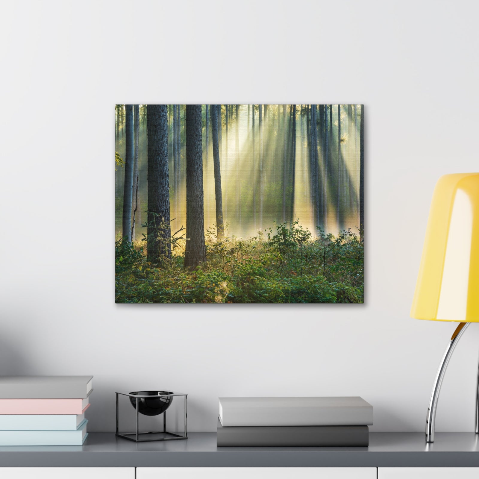 Sunrise Green Forest Nature Wilderness Photography Canvas Wall Art for Home Decor Ready-to-Hang-Express Your Love Gifts