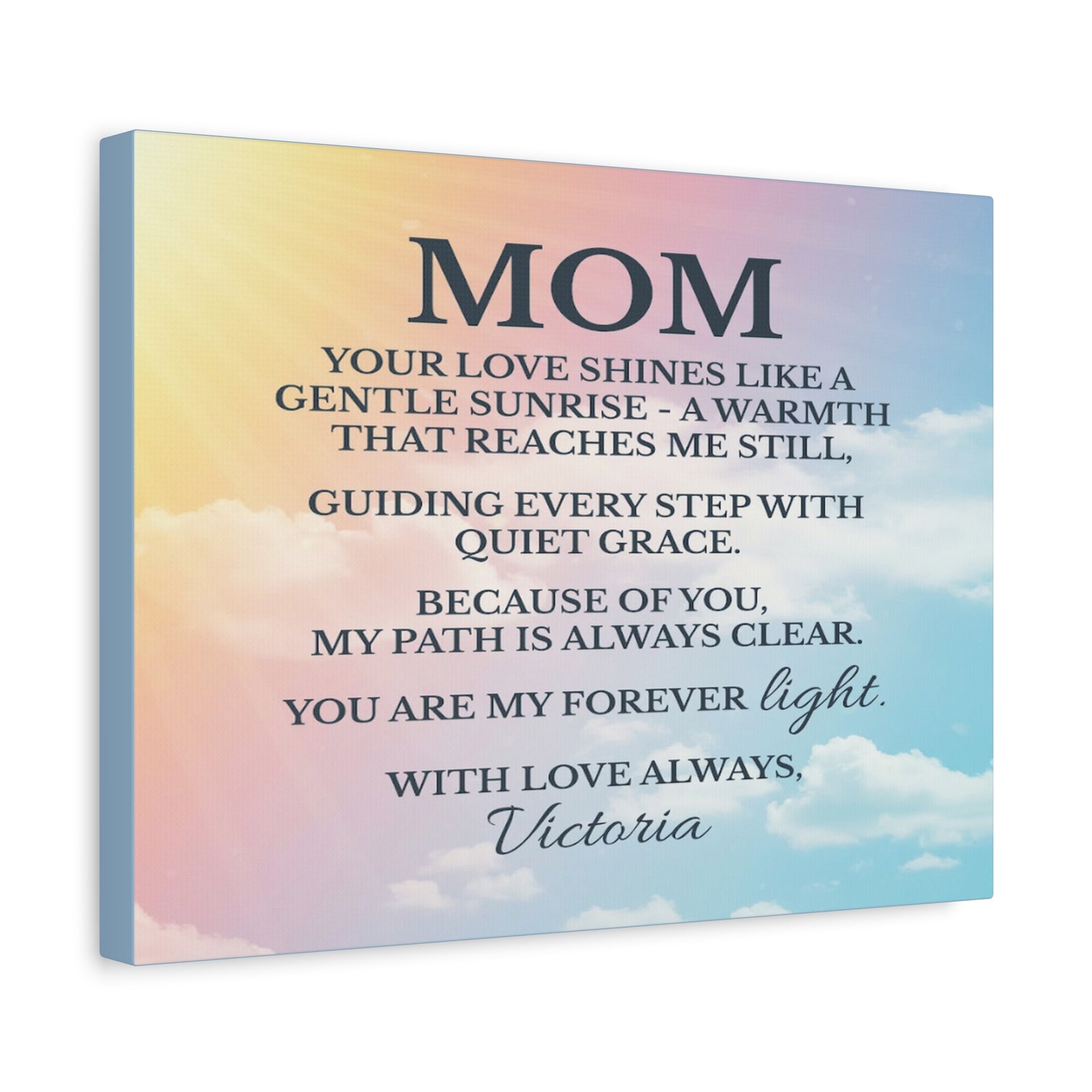 Personalized To Mom Your Love Lights My WayCustom Canvas Wall Art-Express Your Love Gifts