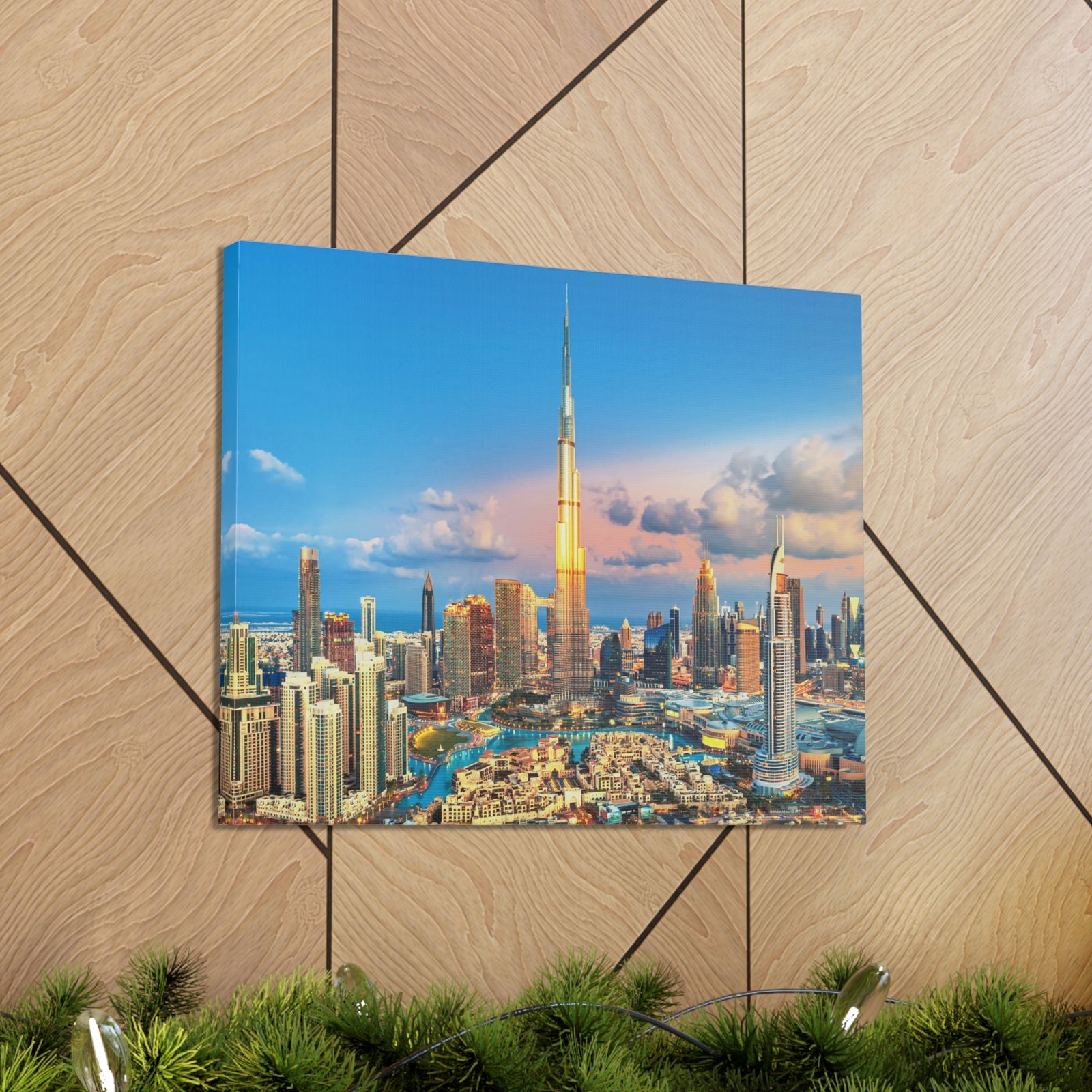 Dubai Daytime Skyline Canvas Artwork High-Quality Breathtaking Stunning Cityscape for Home Decor Ready to Hang-Express Your Love Gifts