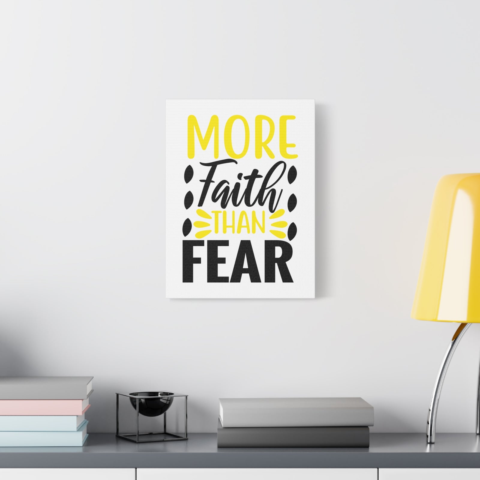 Scripture Canvas More Faith Than Psalm 34:4 Christian Wall Art Print Ready to Hang-Express Your Love Gifts