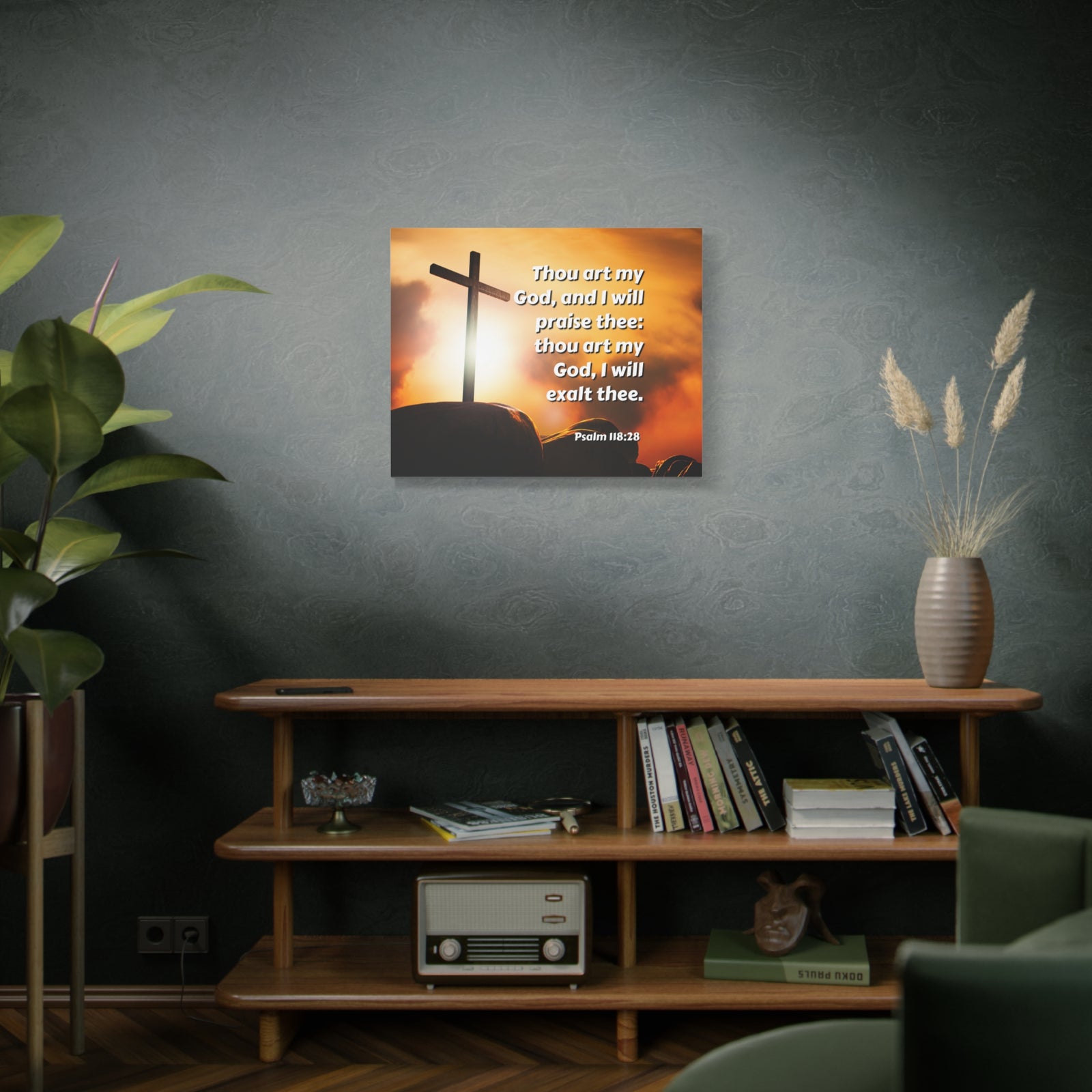 Scripture Canvas Exalt Psalm 118:28 Christian Wall Art Bible Verse Print Ready to Hang-Express Your Love Gifts