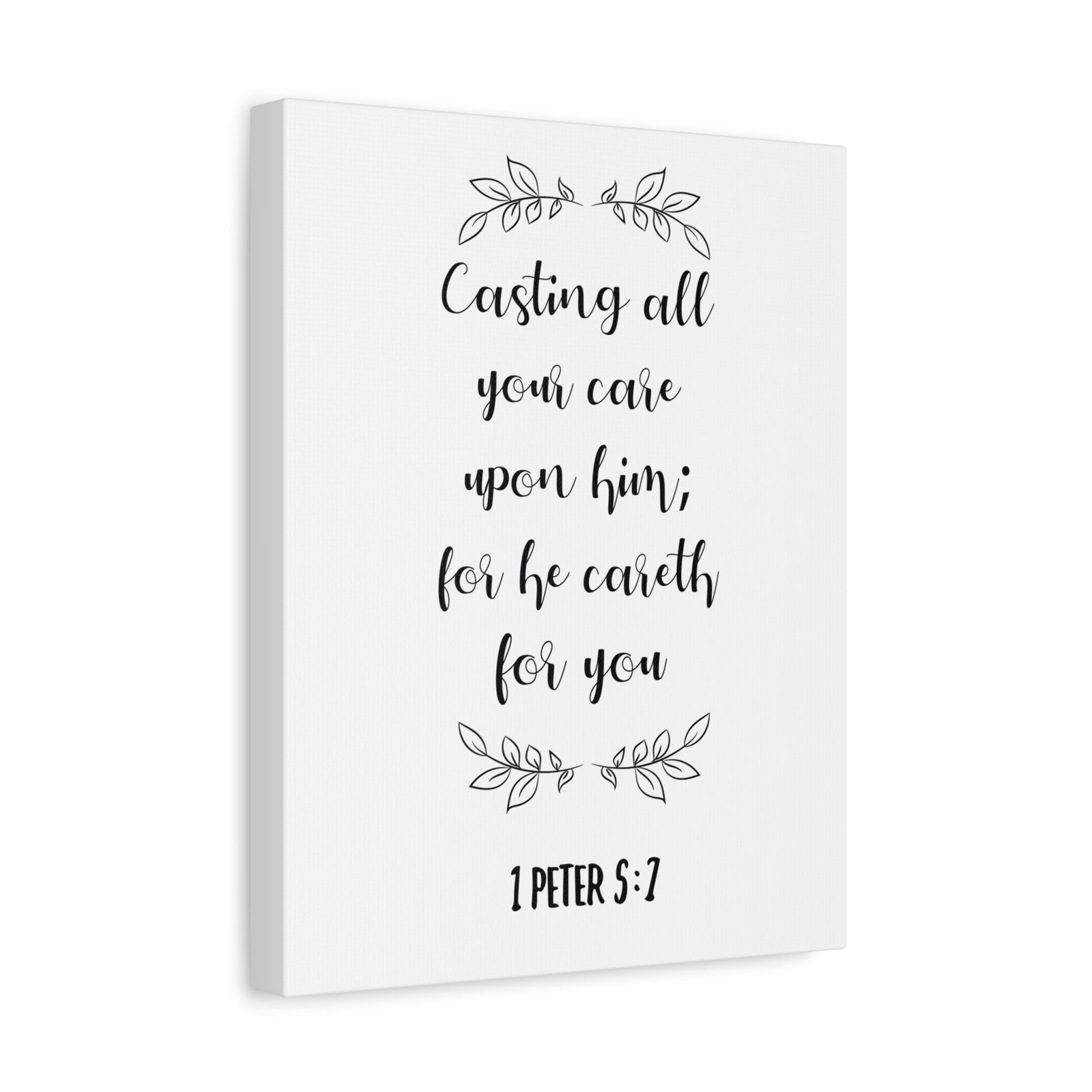 Scripture Canvas Casting All Your Care 1 Peter 5:7 Christian Wall Art Bible Verse Print Ready To Hang-Express Your Love Gifts