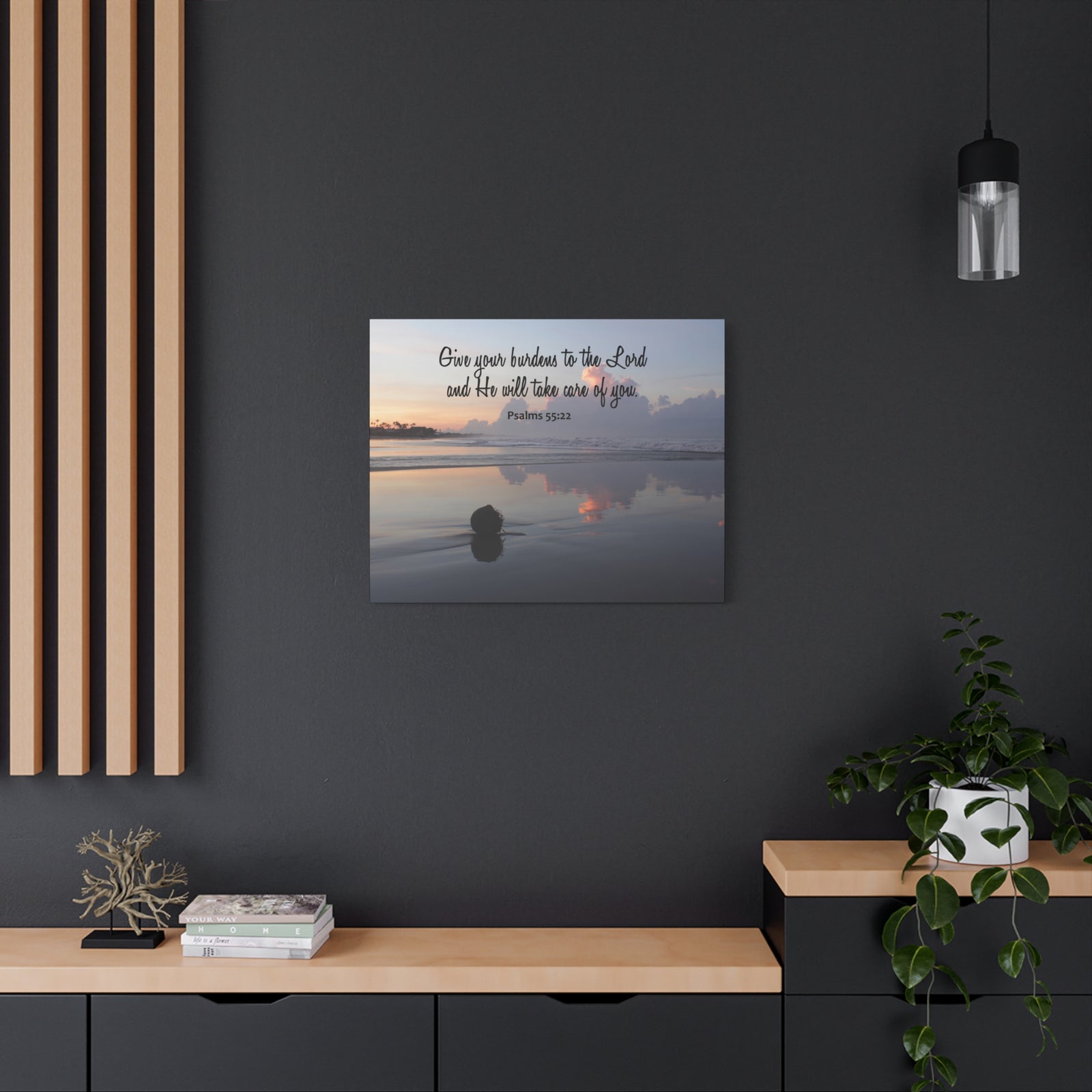 Scripture Walls Care Of You Psalms 55:22 Bible Verse Canvas Christian Wall Art Ready to Hang-Express Your Love Gifts