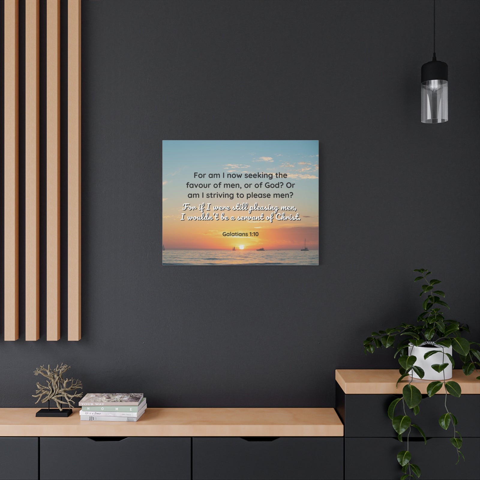 Scripture Canvas Servant Of Christ Galatians 1:10 Christian Wall Art Bible Verse Print Ready to Hang-Express Your Love Gifts