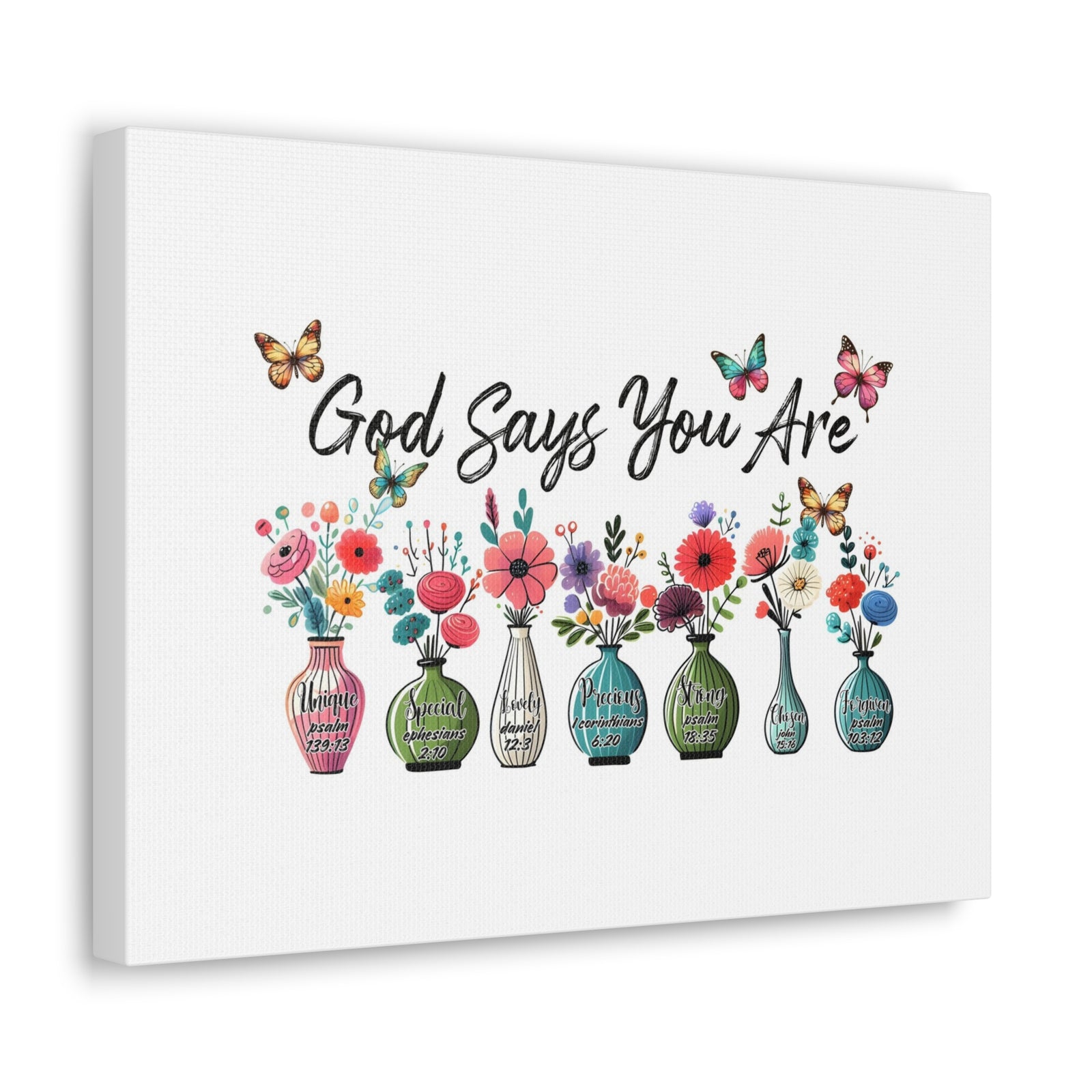 Scripture Walls God Says You Are Bible Verse Canvas Christian Wall Art Ready to Hang Unframed-Express Your Love Gifts