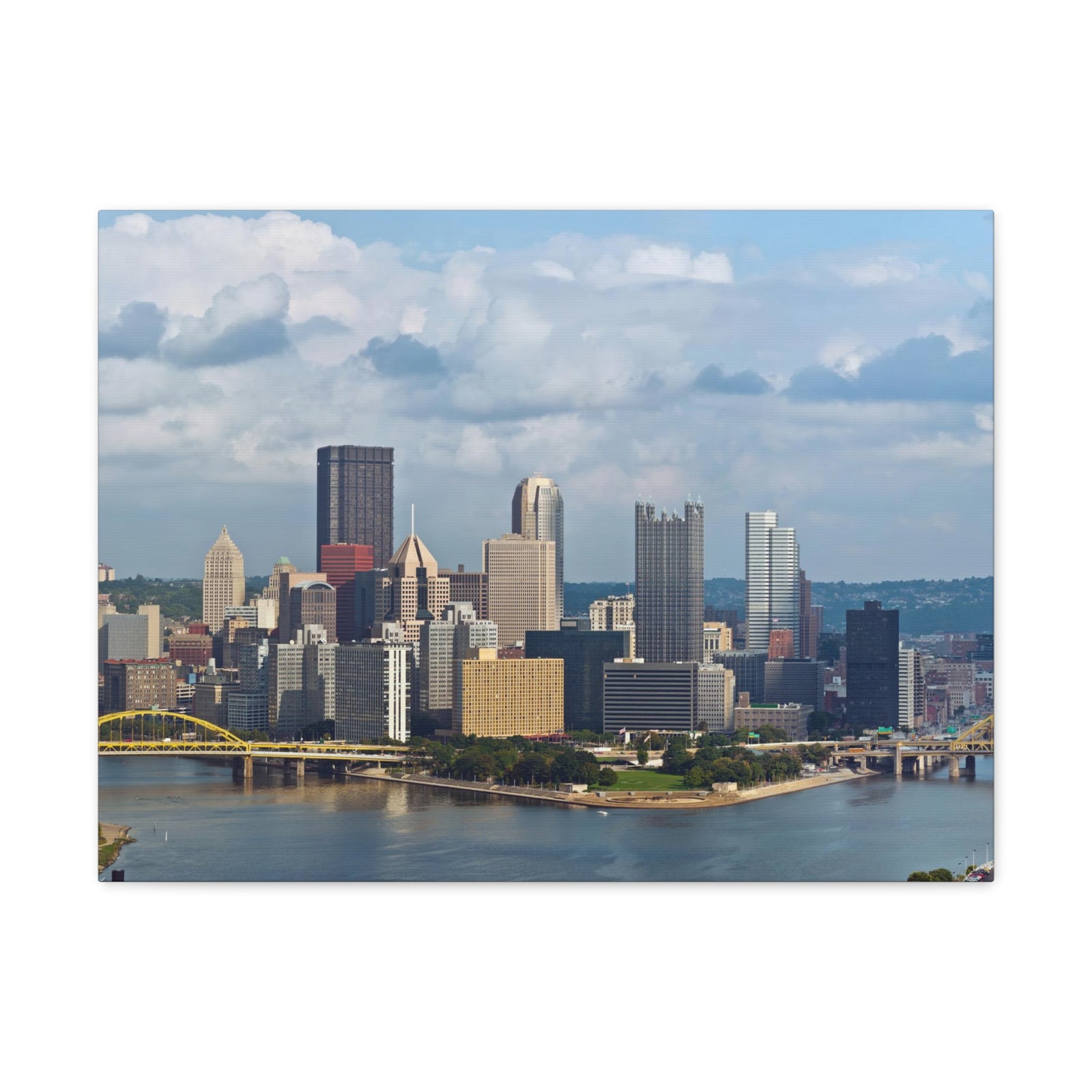 Pittsburgh Daytime Skyline Canvas Artwork High-Quality Breathtaking Stunning Cityscape for Home Decor Ready to Hang-Express Your Love Gifts